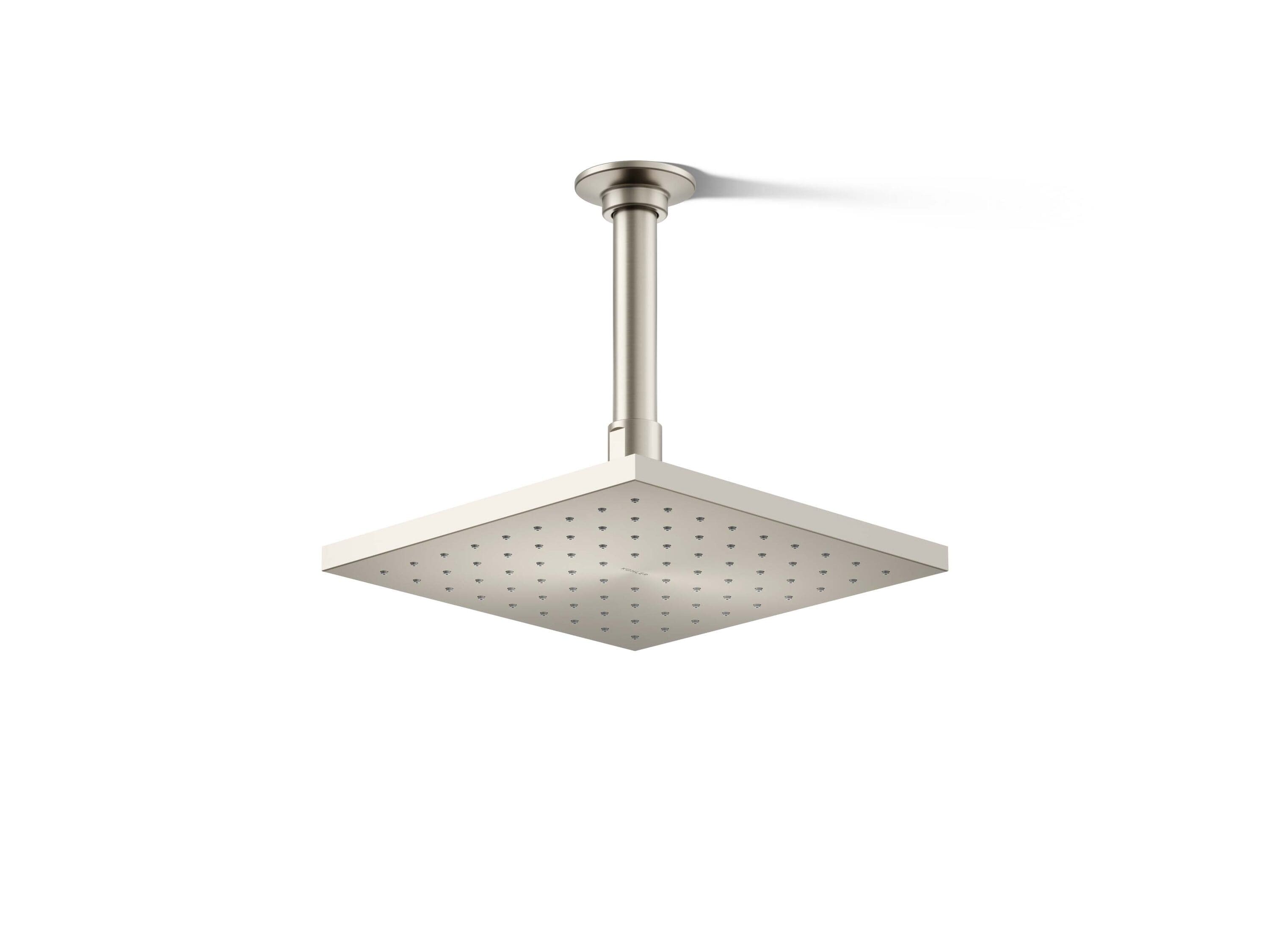 KOHLER 13695-BN Contemporary 1.0 -Spray Vibrant brushed nickel 8.0-in Square Fixed Rain Shower Head 2.5 GPM