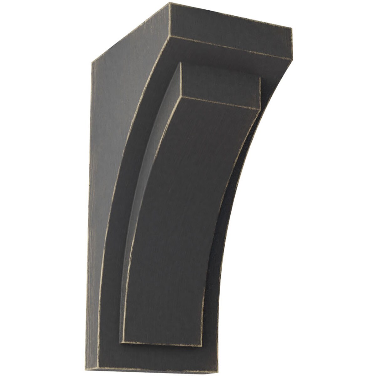 Ekena Millwork CORWD05X06X12FEBL 5-in x 6.75-in x 12-in Vintage Decor Finished Rubberwood Black Wood Paintable/Stainable Corbel