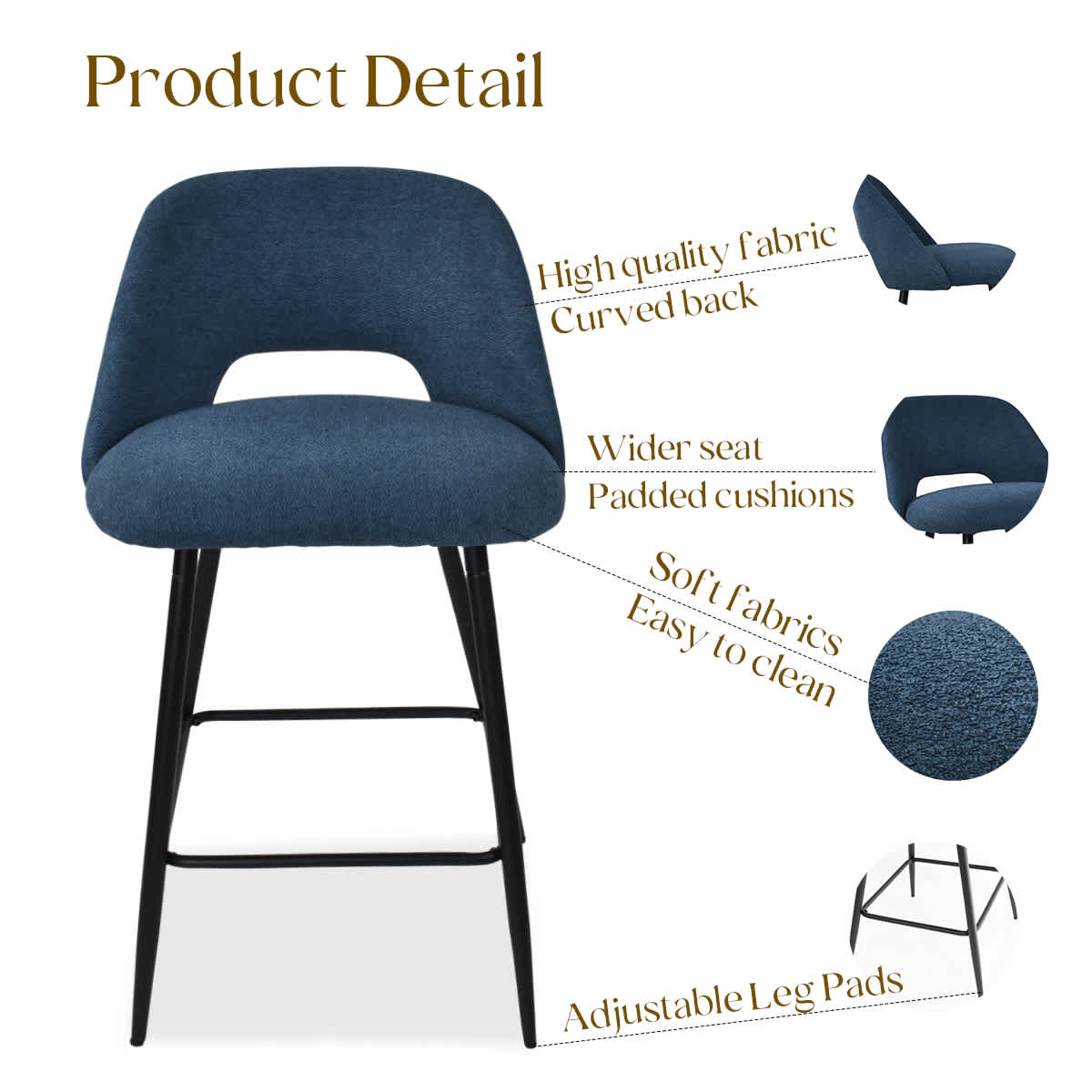 Maison Boucle EDWIN-MIDBAR-BE stools - View #5