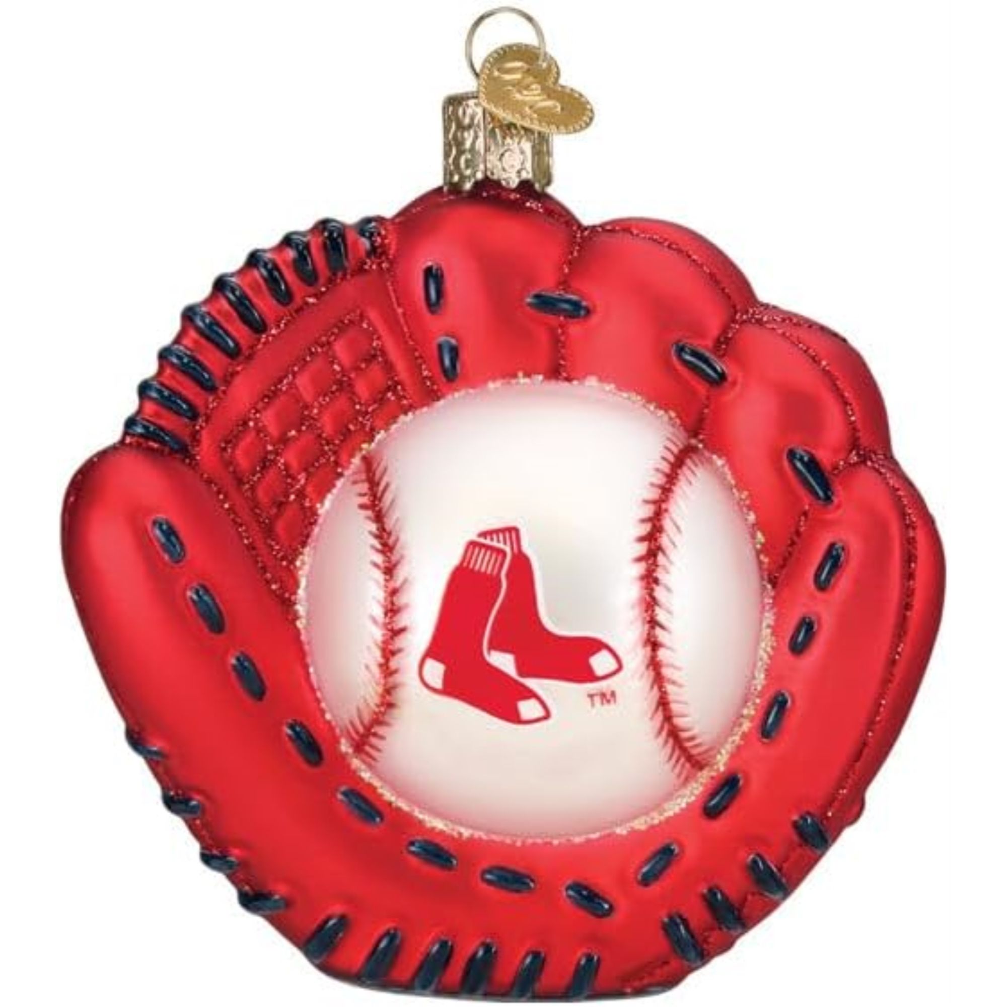 Old World Christmas 729343753274 Blown Glass Ornament for Christmas Tree - Boston Red Socks Baseball Mitt