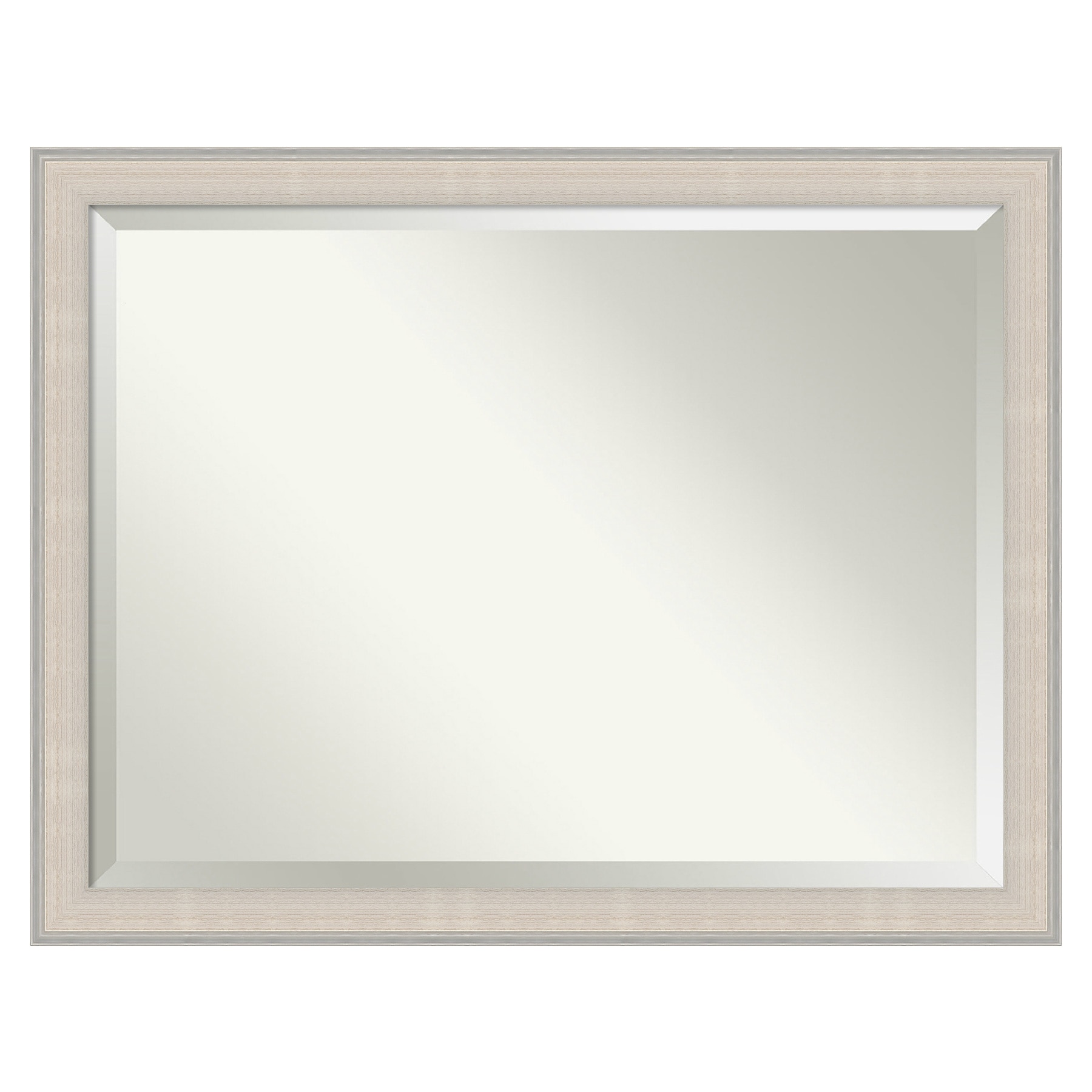 Amanti Art A17008262140 Cottage White Silver Frame 44.5-Inches W x 34.5-Inches H Rectangle Cottage White Silver Framed Wall Mirror
