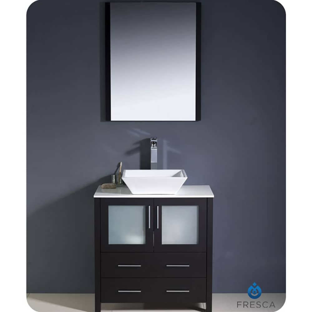 Fresca Torino 30-in Espresso Single Sink Bathroom Vanity with White ...