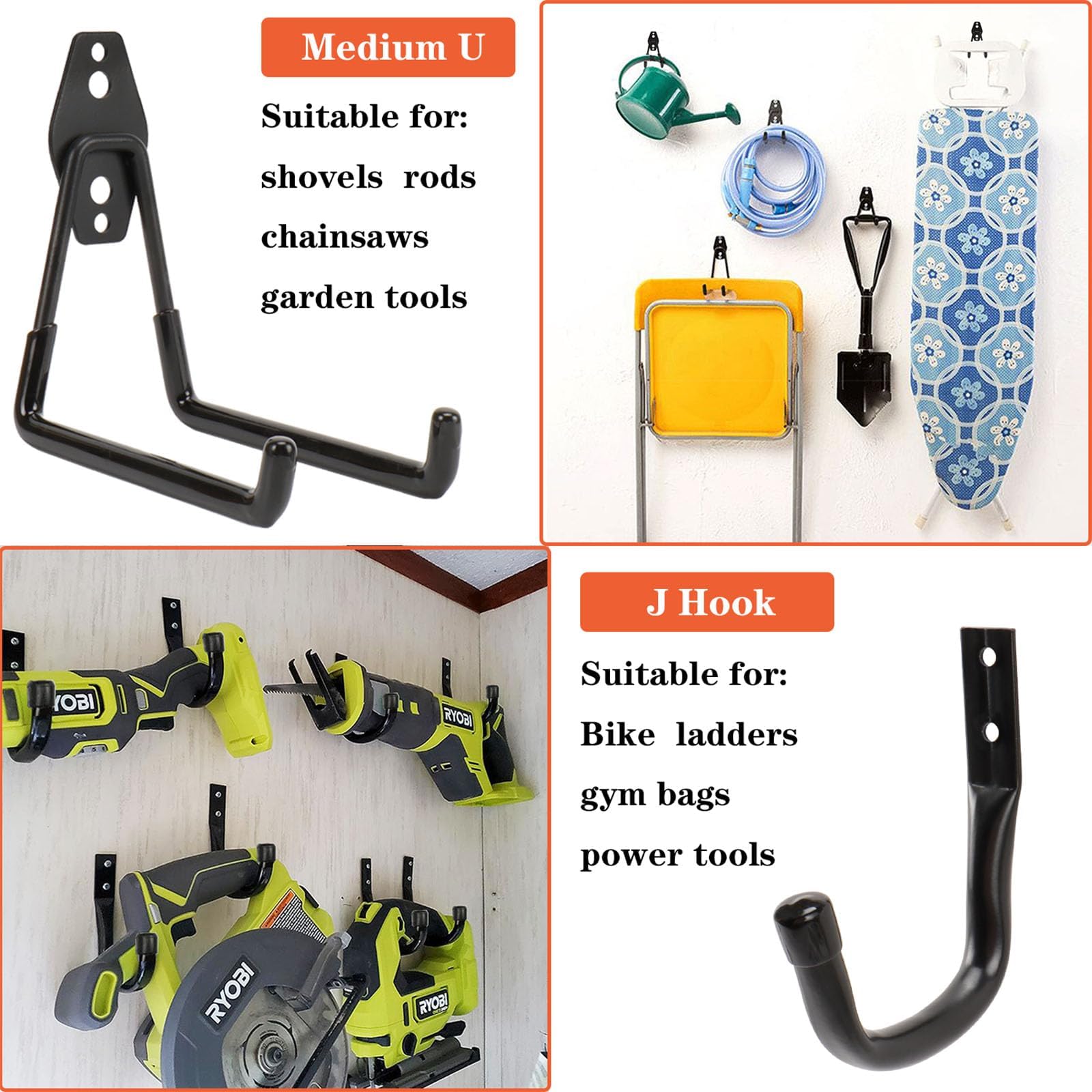 Afoxsos LAF0127H34 Garage-Storage-Hooks - View #3