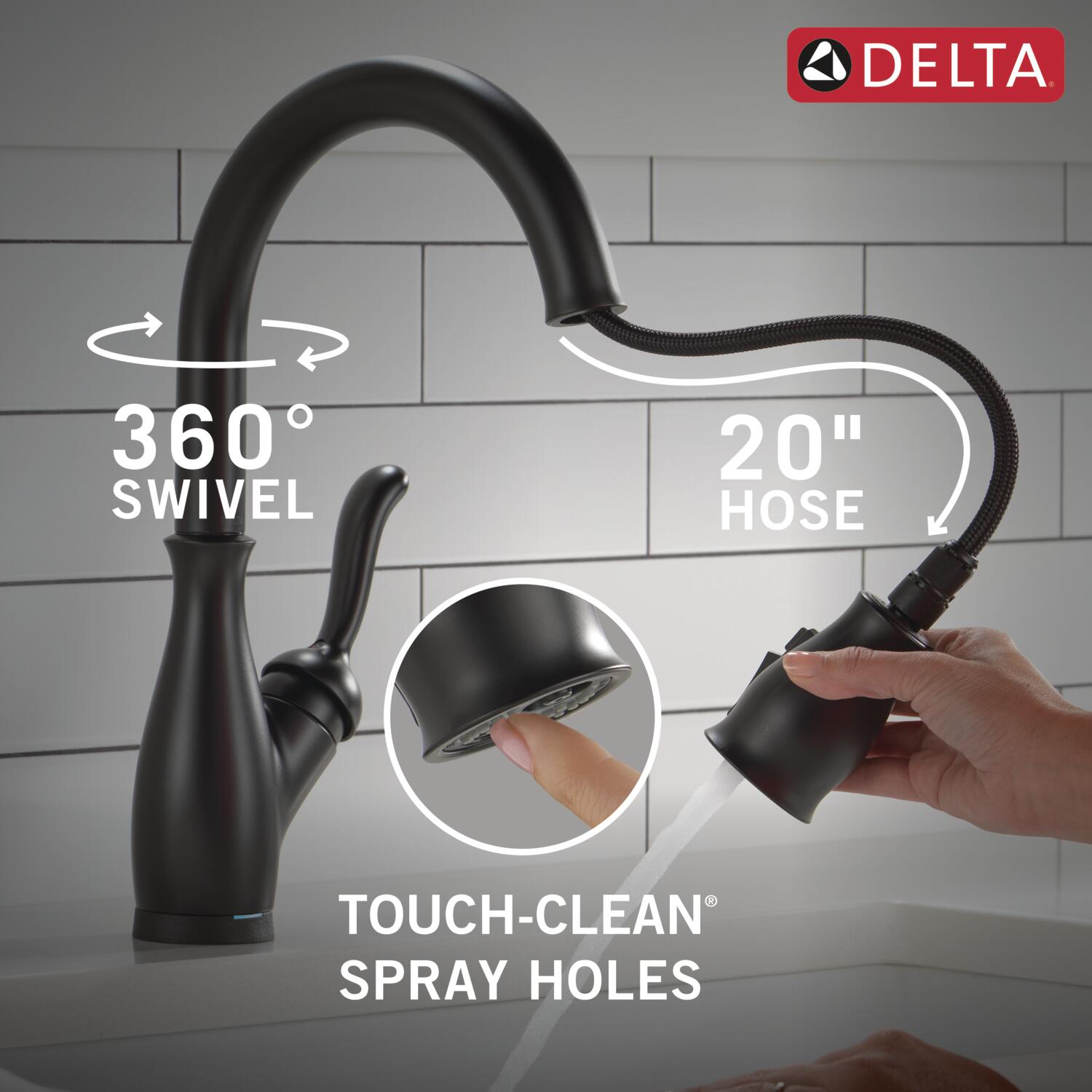 Delta Leland Matte Black Single Handle Pulldown Touch Kitchen Faucet