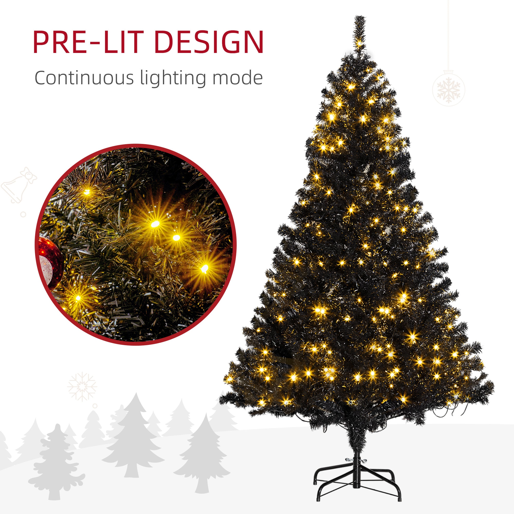 HomCom 830-254V80BK Artificial-Christmas-Trees - View #6