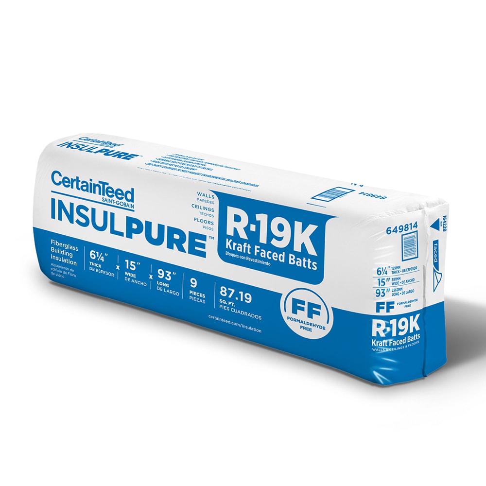 CertainTeed InsulPure R 19 Wall 87.19 sq ft Kraft Faced Fiberglass