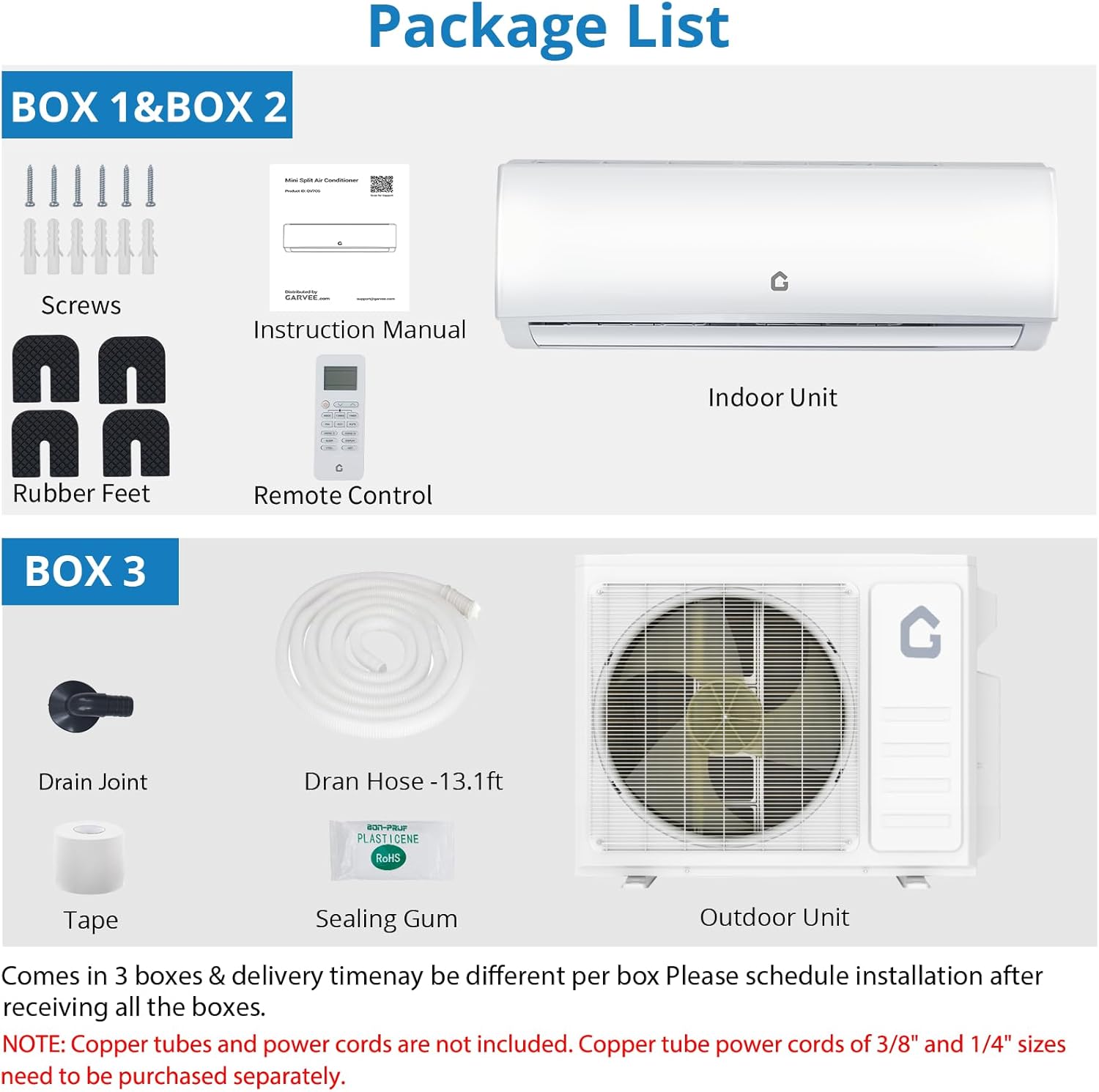 Qeetex 20000 BTU Dual Zone WiFi Mini Split Air Conditioner and