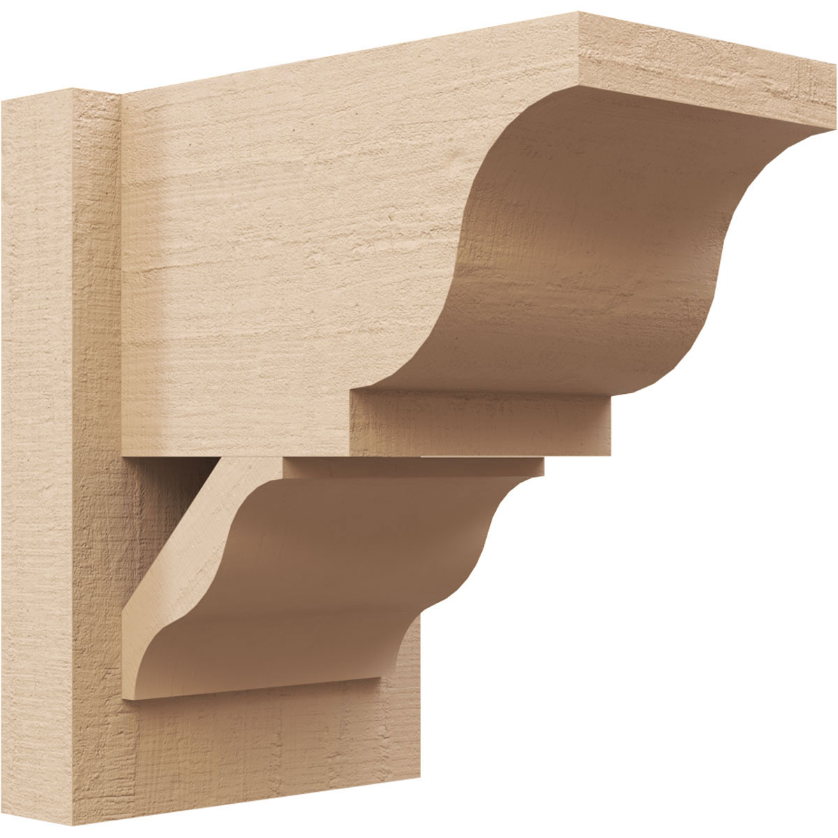 Ekena Millwork 2130315 Timberthane Rough Cedar Faux Wood Funston Traditional Outlooker 8-in W x 12-in D x 12-in H Primed Tan