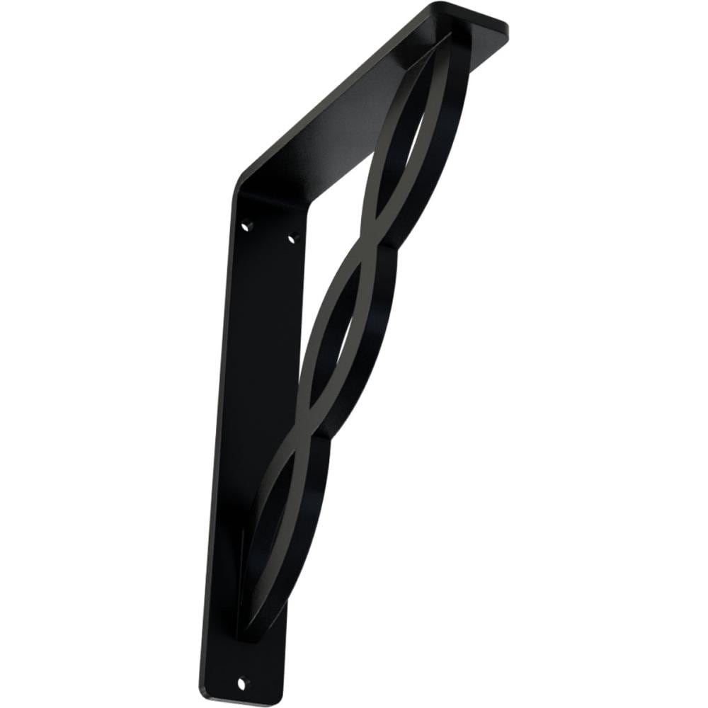 Ekena Millwork BKTM01X05X08SLO Loera 5.5-in x 1.5-in x 8-in Black Wrought iron Countertop support bracket