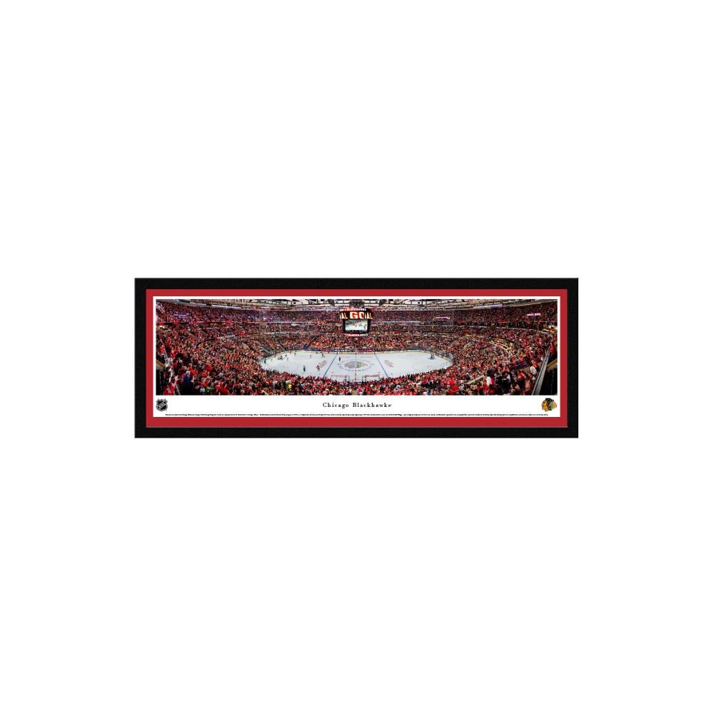 Blakeway Panoramas NHLBLACK3M Chicago Blackhawks James Blakeway Black Metal Framed 15.5-in H x 42-in W Sports Paper Print