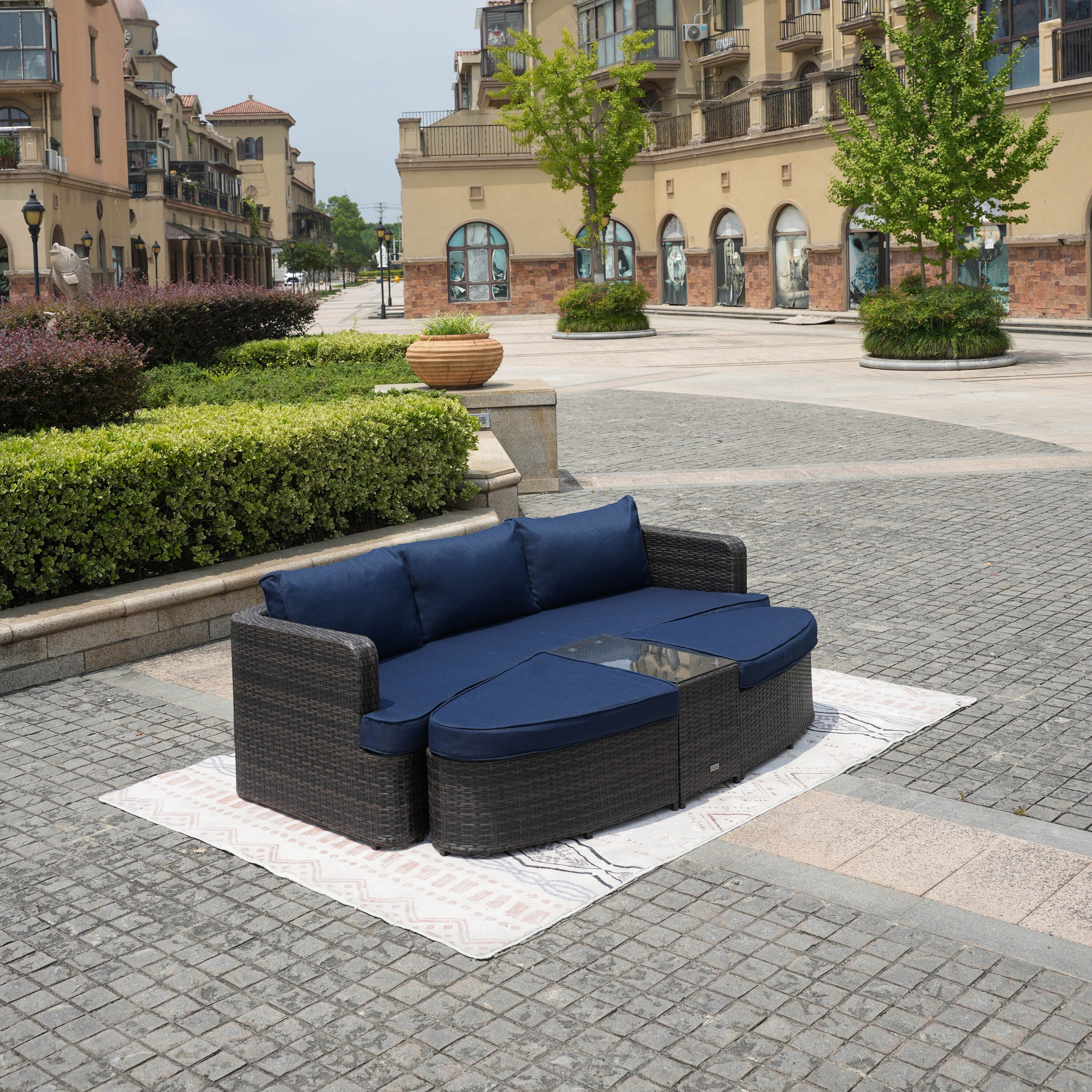 Moda Furnishings PAL-1202BR-BLUE Patio-Conversation-Sets - View #2
