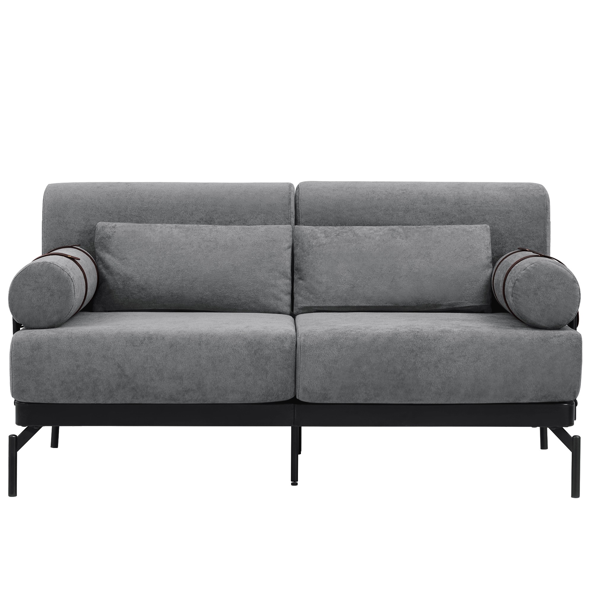 Dimakai DK-OM-0584E 59-in W Modern Gray Chenille 2-seater Loveseat