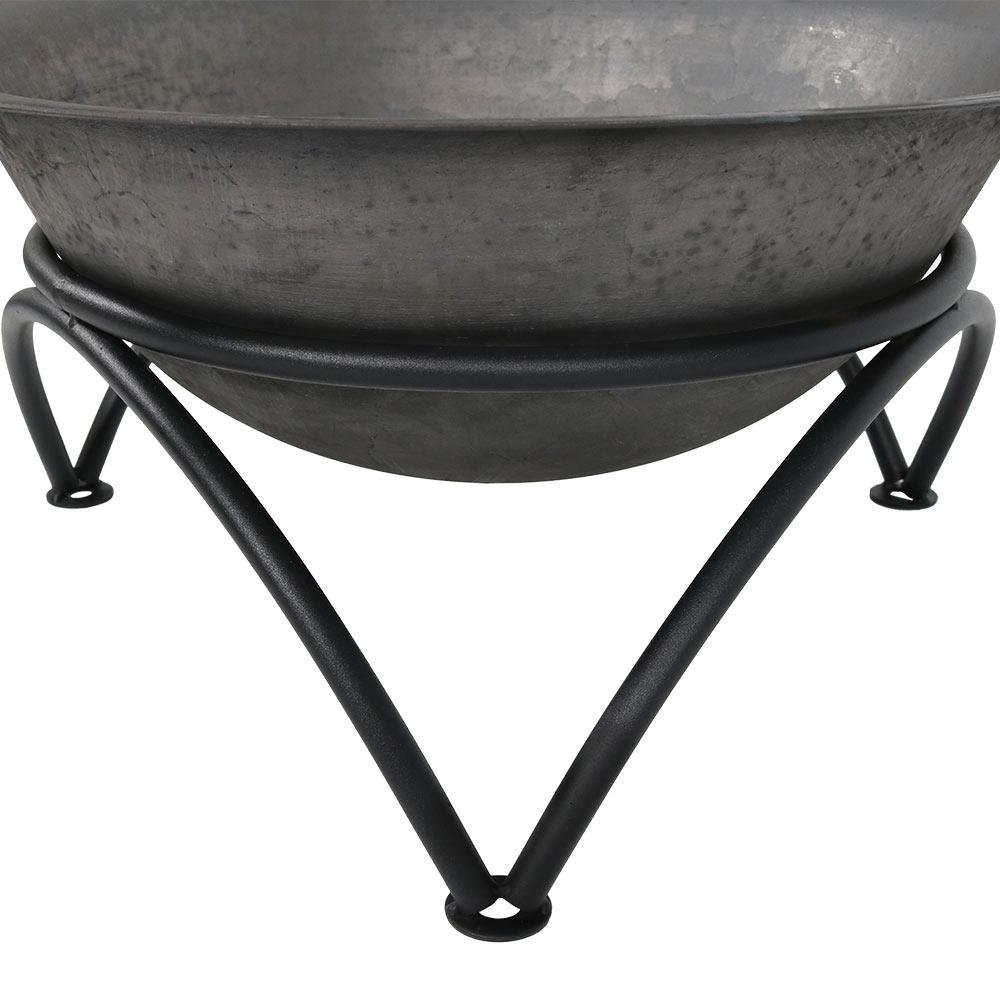 23.5" Dark Gray Cast Iron Wood-Burning Fire Pit Bowl with Stand
