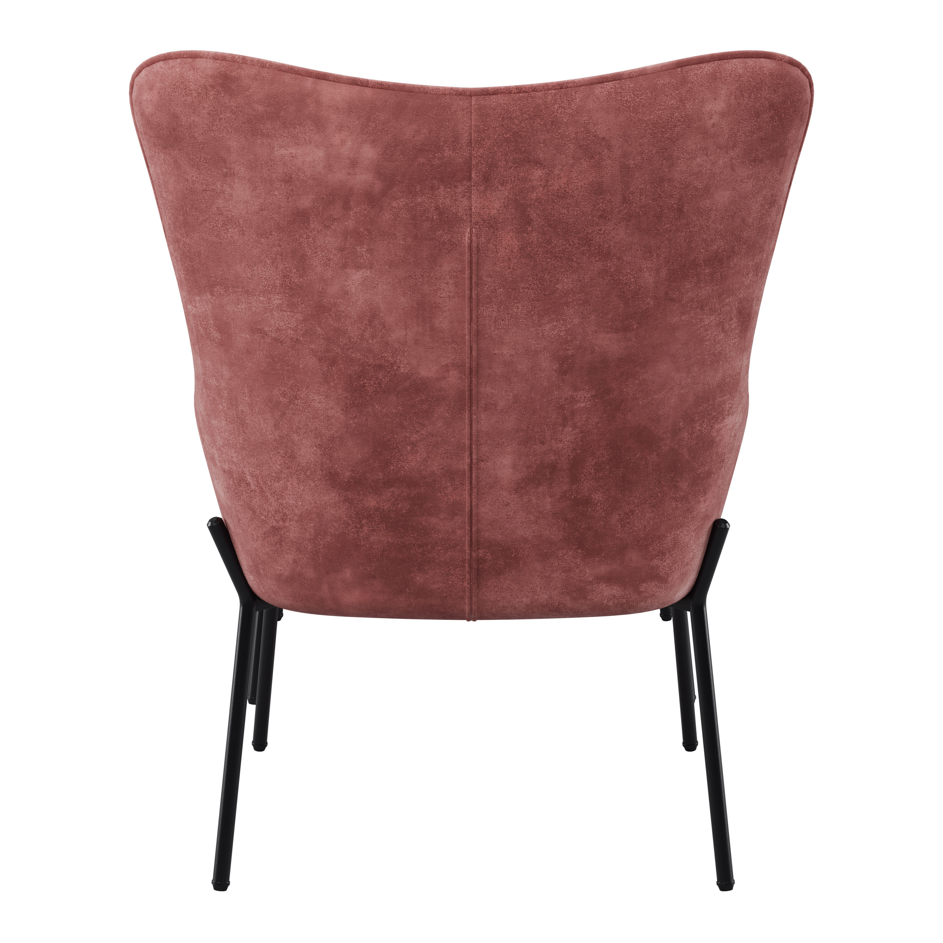 Charlotte Black Velvet Wingback Accent Chair with Metal Legs