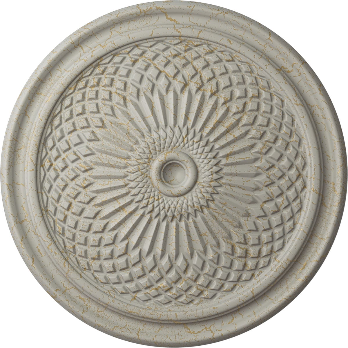 Ekena Millwork CM22TNPCC Trinity 22-in W x 22-in L Painted Pot Of Cream Crackle Polyurethane Whole Ceiling Medallion