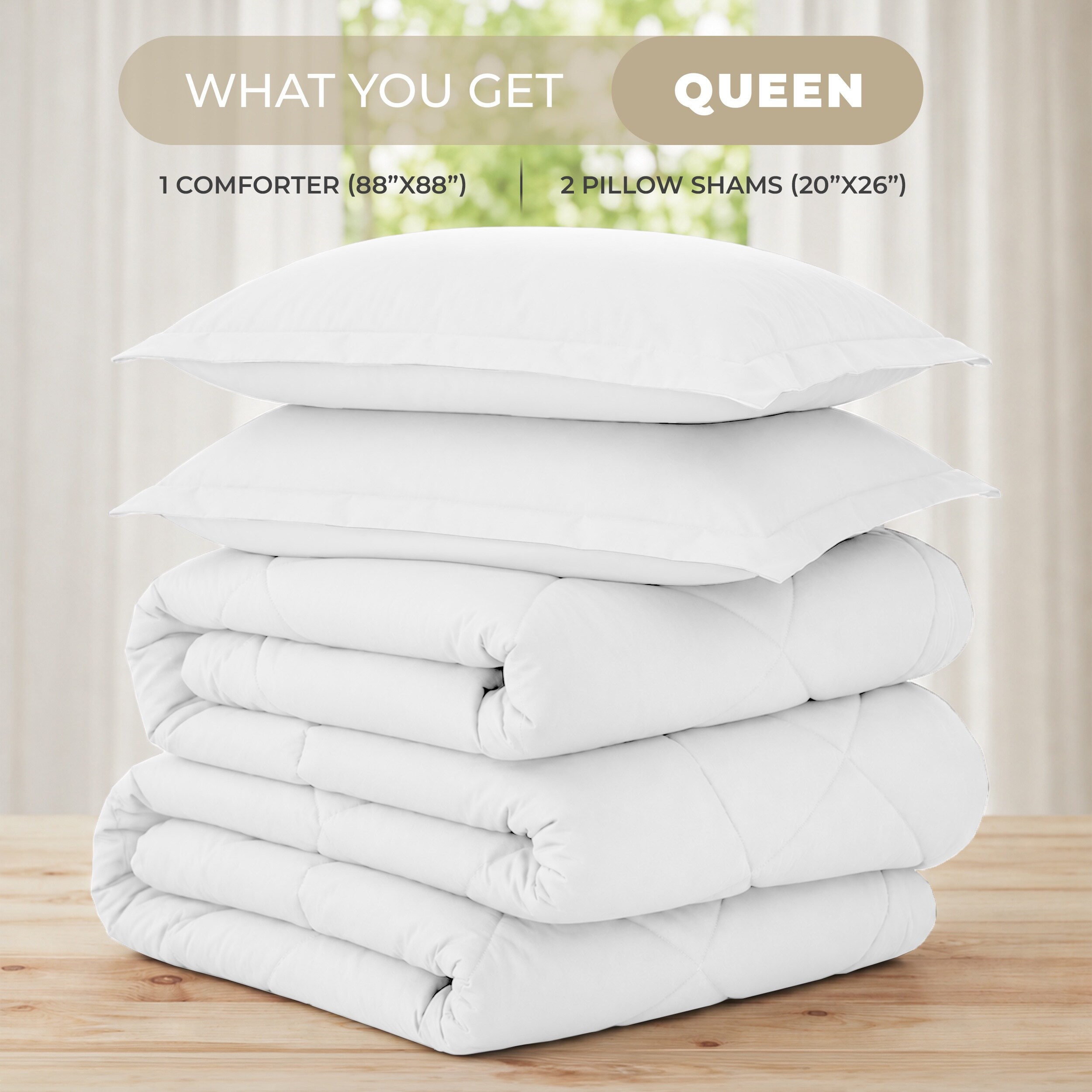 Lux Decor Collection CMF 3PC Q SD WHT Comforters-And-Bedspreads - View #6