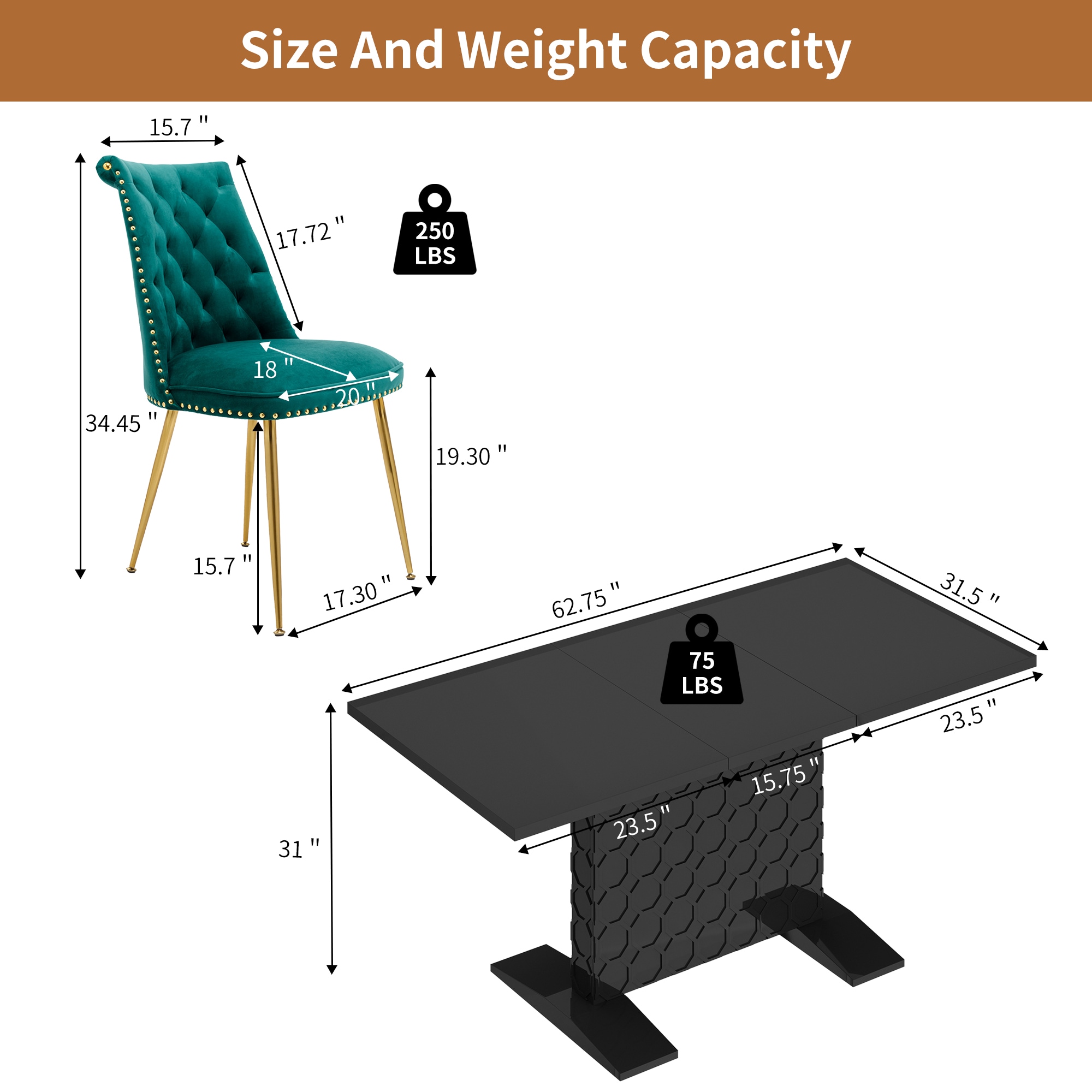 Clihome CL-ST1-BK703GN Dining-Sets - View #7