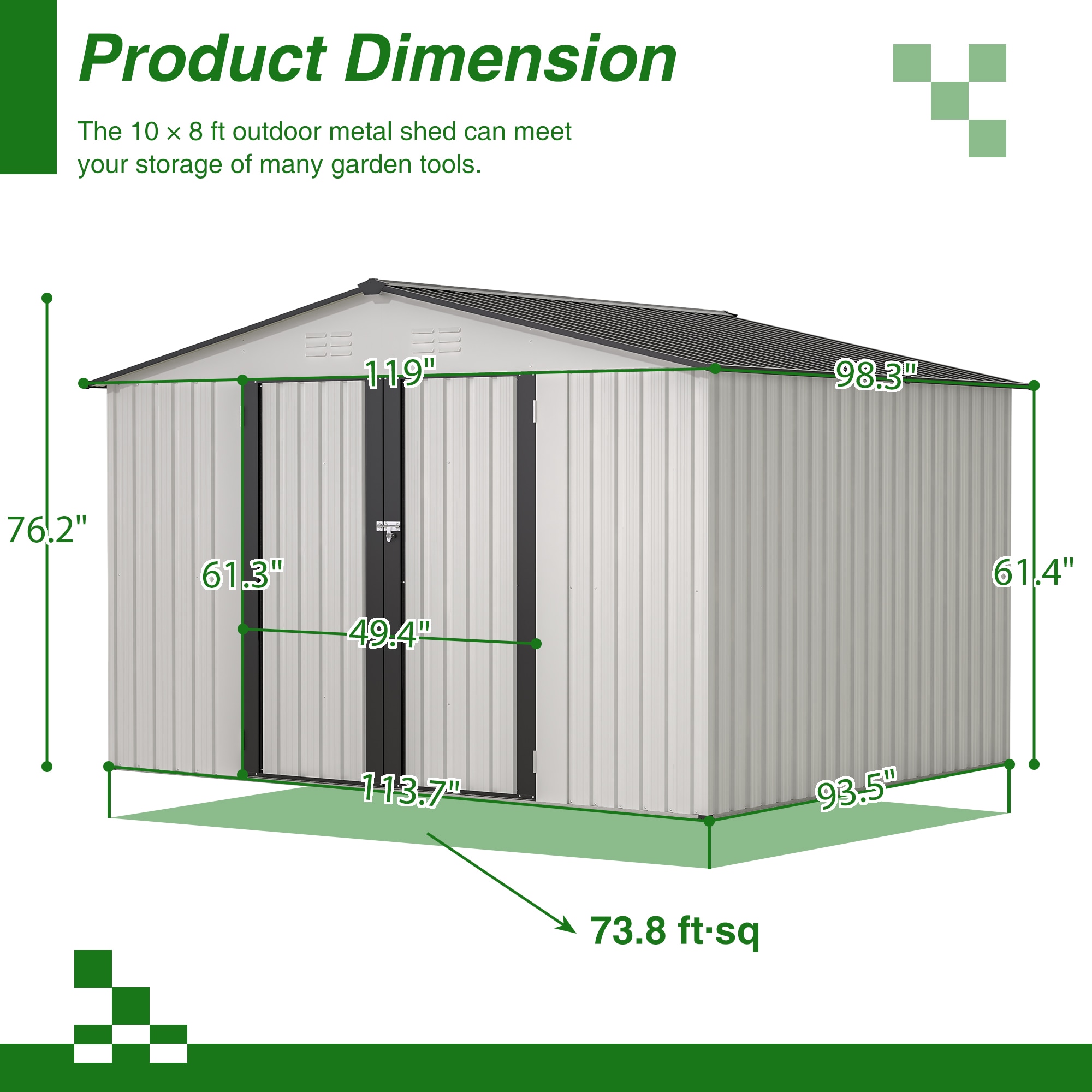 WELLFOR TWSG006-SL Metal-Storage-Buildings-Sheds - View #4