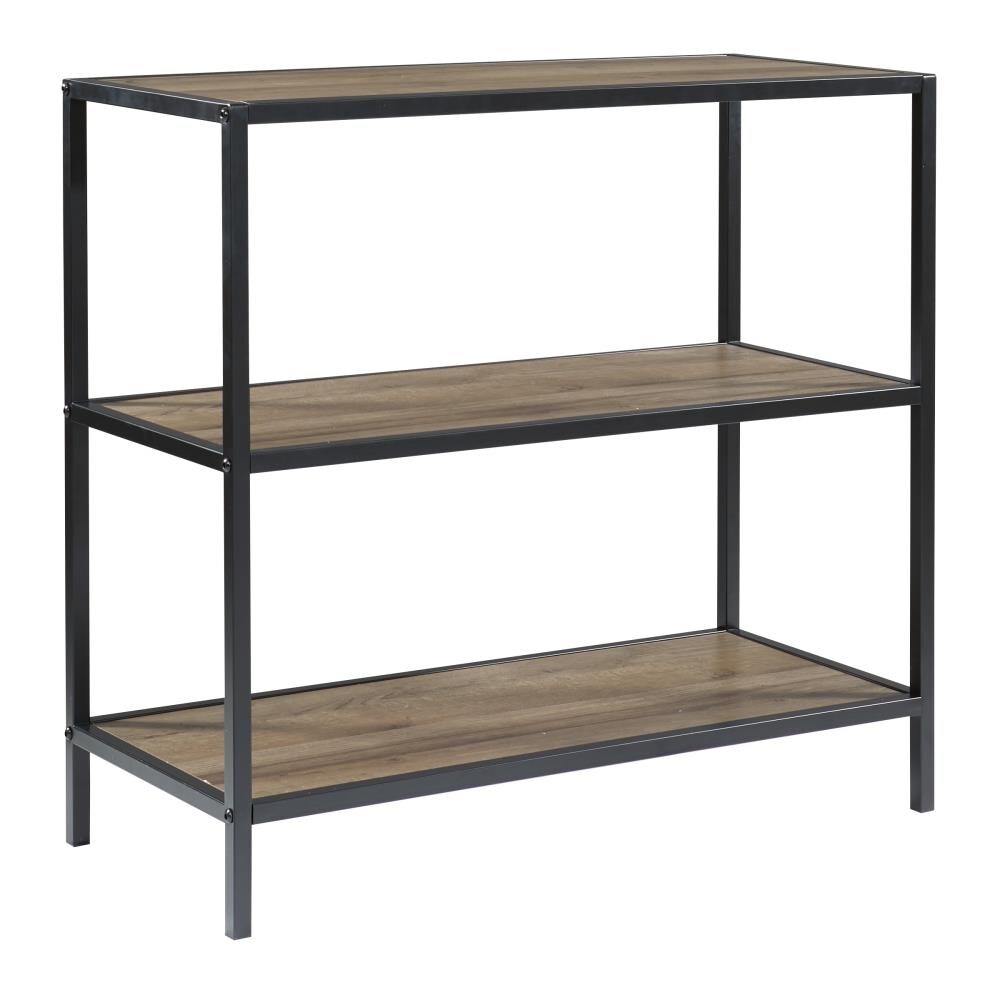 Osp Home Furnishings Braydon Grey Oak, Metal Shelf Bookcase