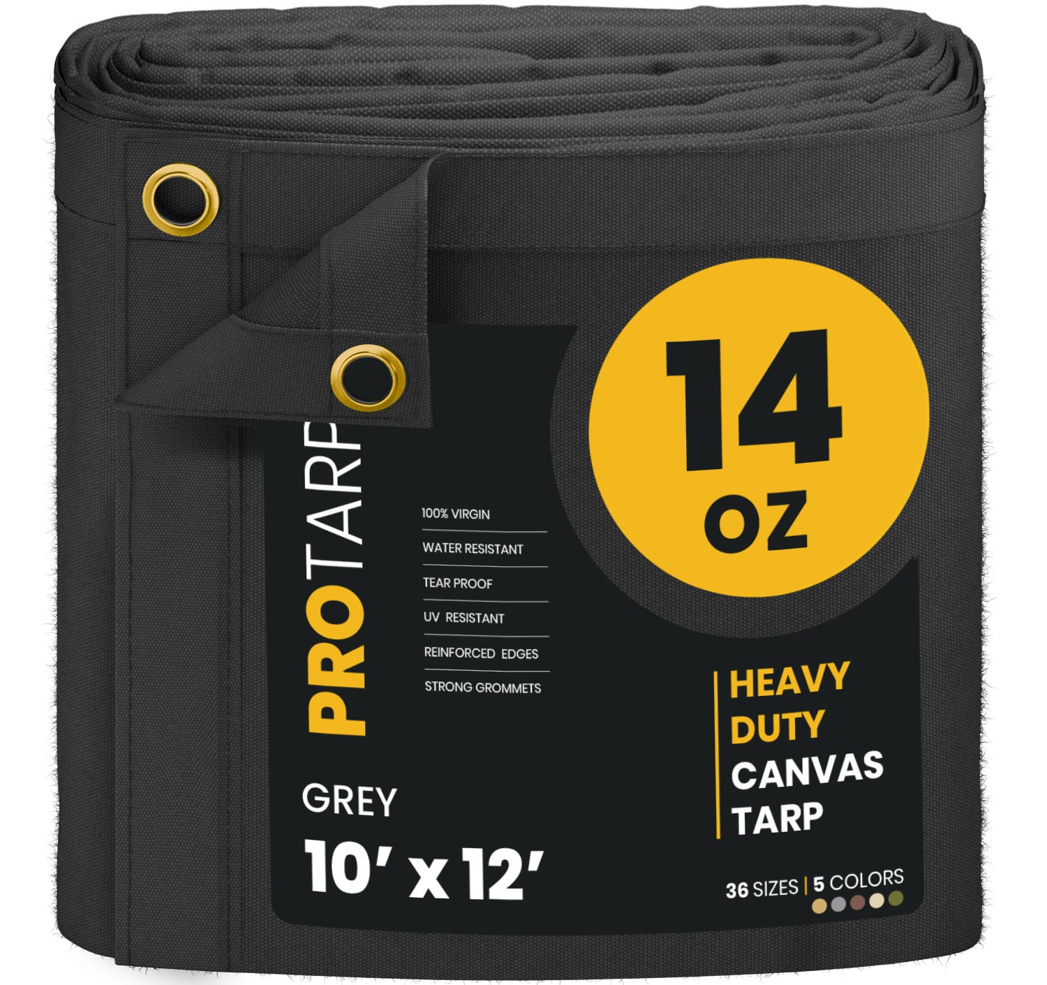 PROTARP PT-301-10X12 10-ft x 12-ft Gray Waterproof Standard Polyester 25-mil Tarp