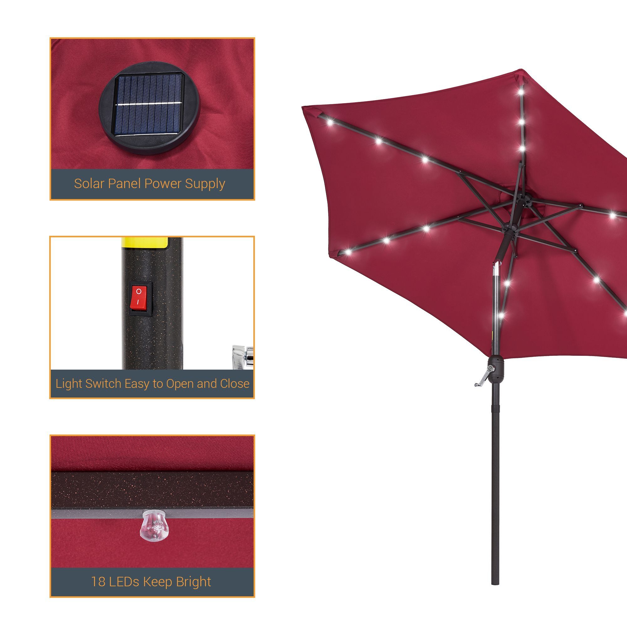 Sonkuki SD-LED90RD Umbrellas-2 - View #3
