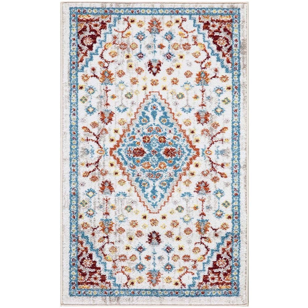 LNC AF2M3ALWS655396 Bohemian Topaz 4 X 6 (ft) Shag Color Floral/Botanical Farmhouse/Cottage Area Rug