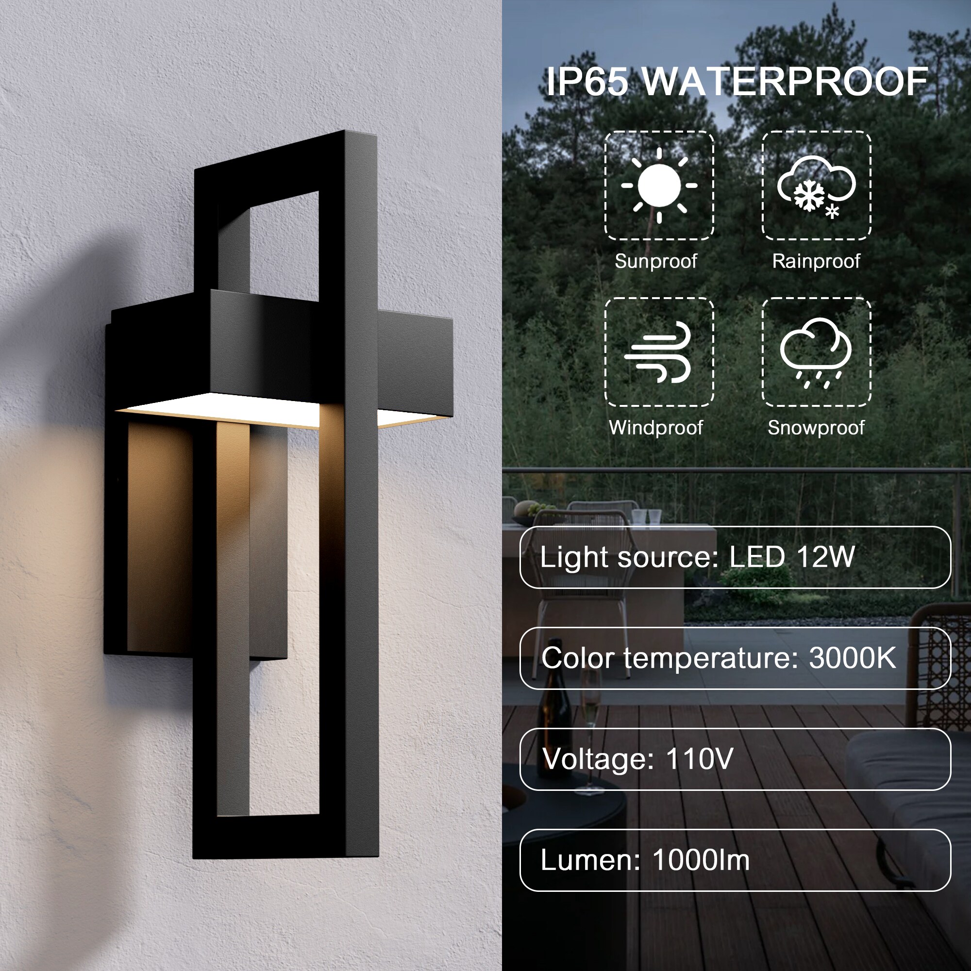 LamQee 06FTL0247BKK Outdoor-Wall-Lighting - View #7
