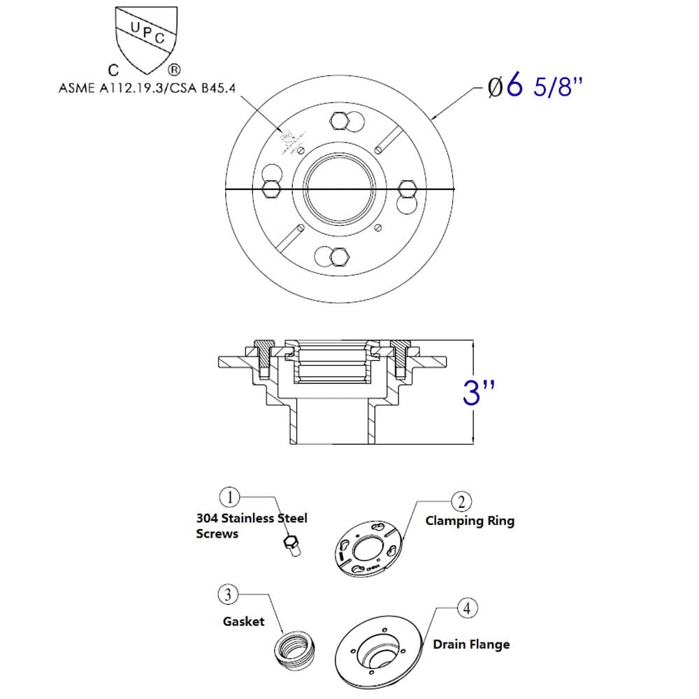 ALFI ABDB55CI Drains-Flanges - View #6