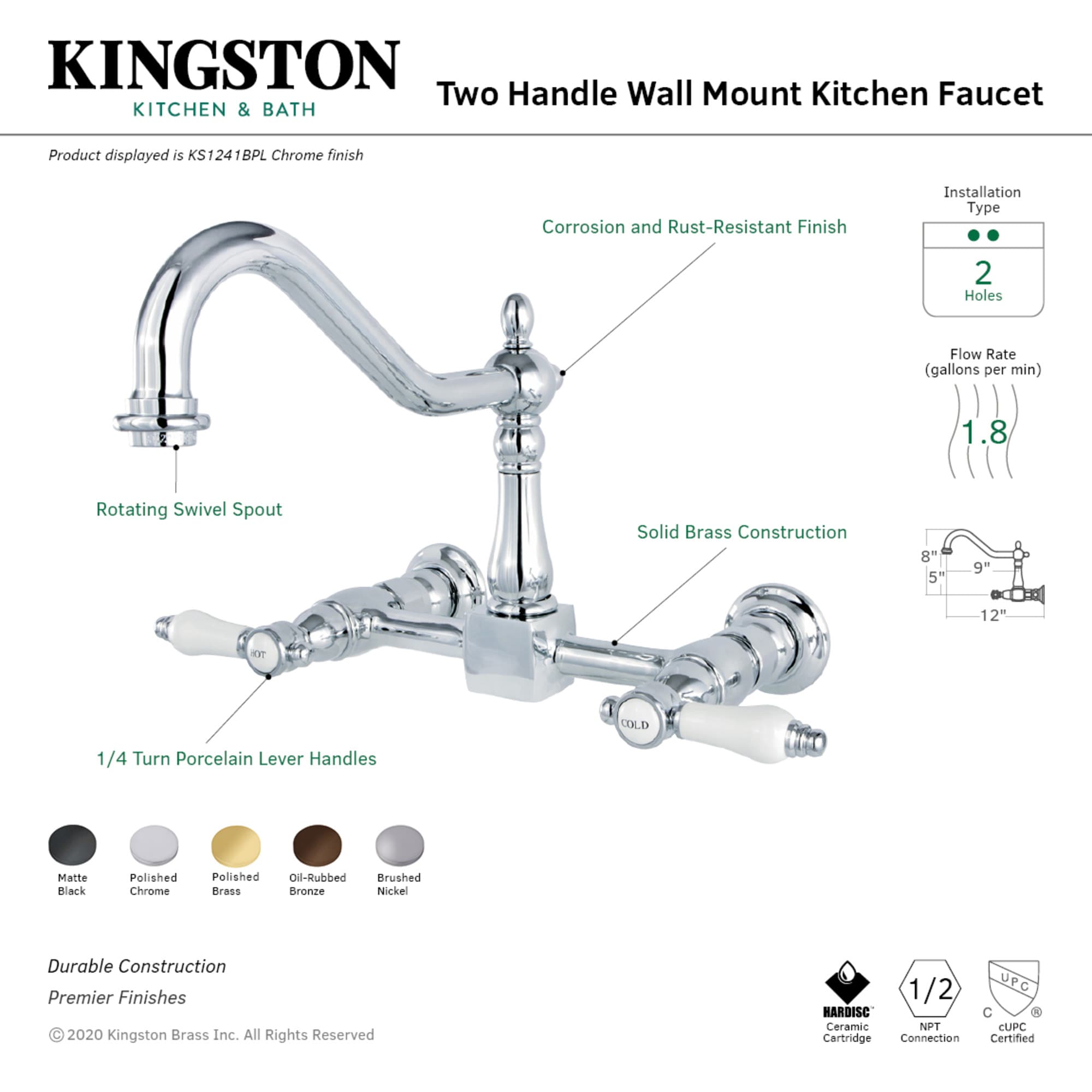 Kingston Brass WLKS1240BPL Kitchen-Faucets - View #2