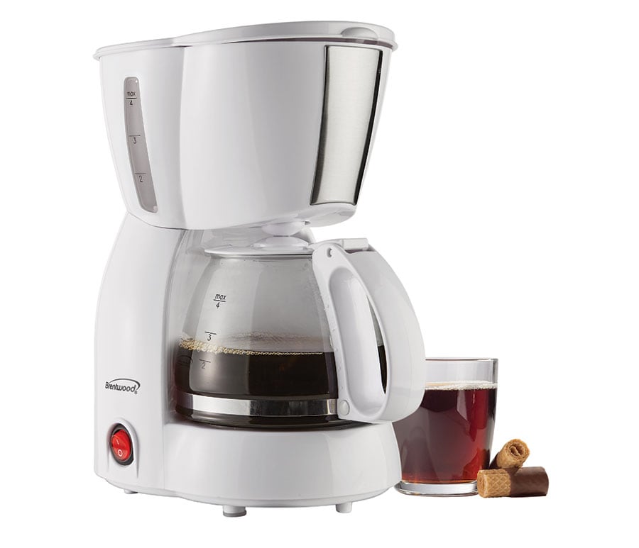 brentwood 4-Cup White Residential Drip Coffee Maker in the Coffee