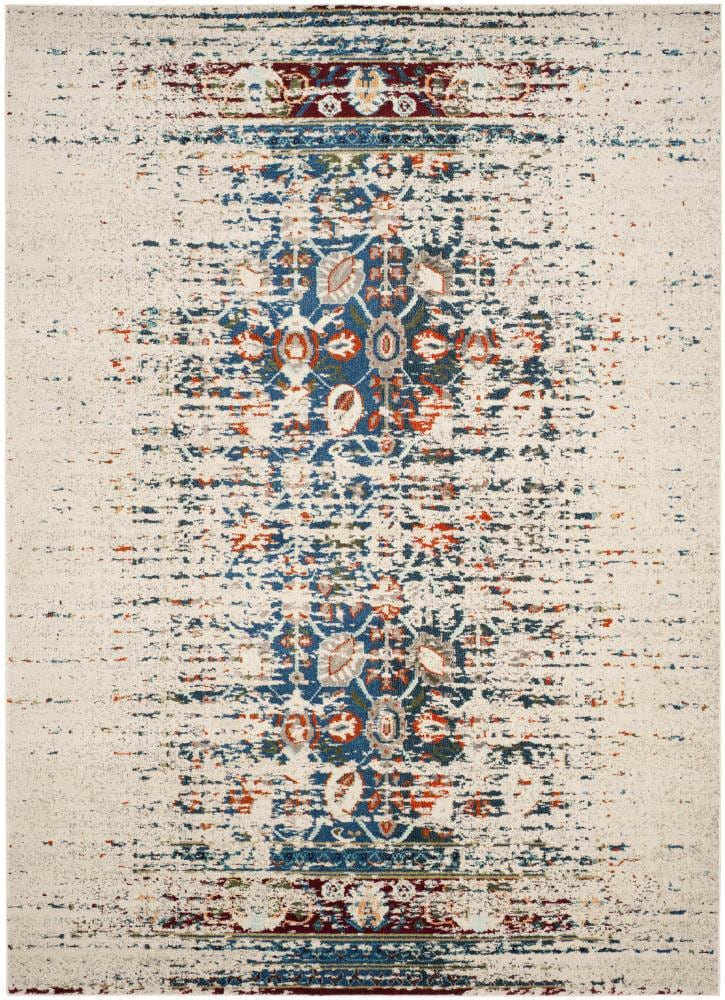 Safavieh MNC208M-810 Monaco Winfrid 8 x 10 (ft) Loomed Polypropylene Ivory/Blue Rectangular Indoor Abstract Bohemian/Eclectic Area rug