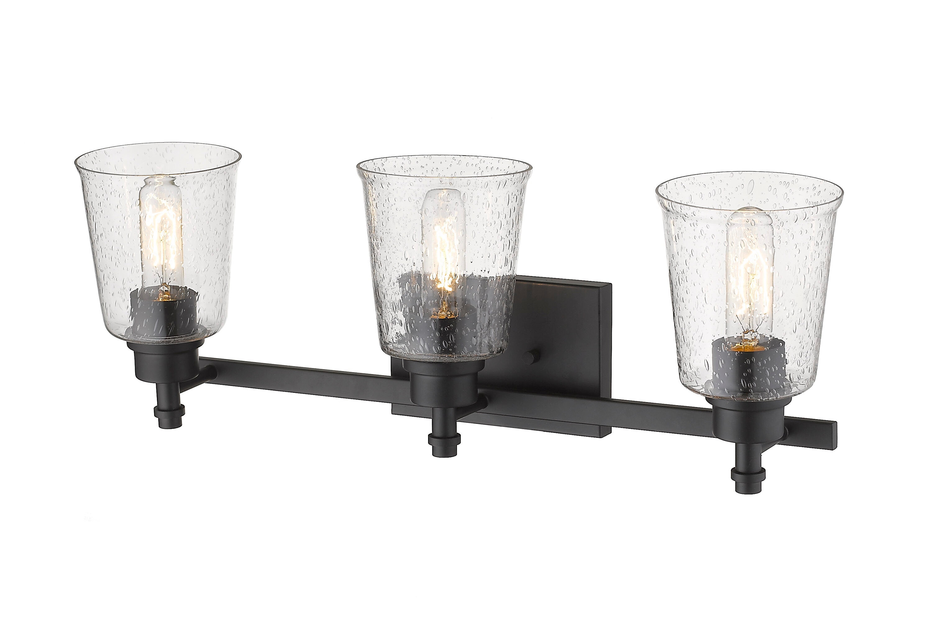 Z-Lite Bohin 24-in 3-Light Matte Black Modern/Contemporary Vanity Light ...