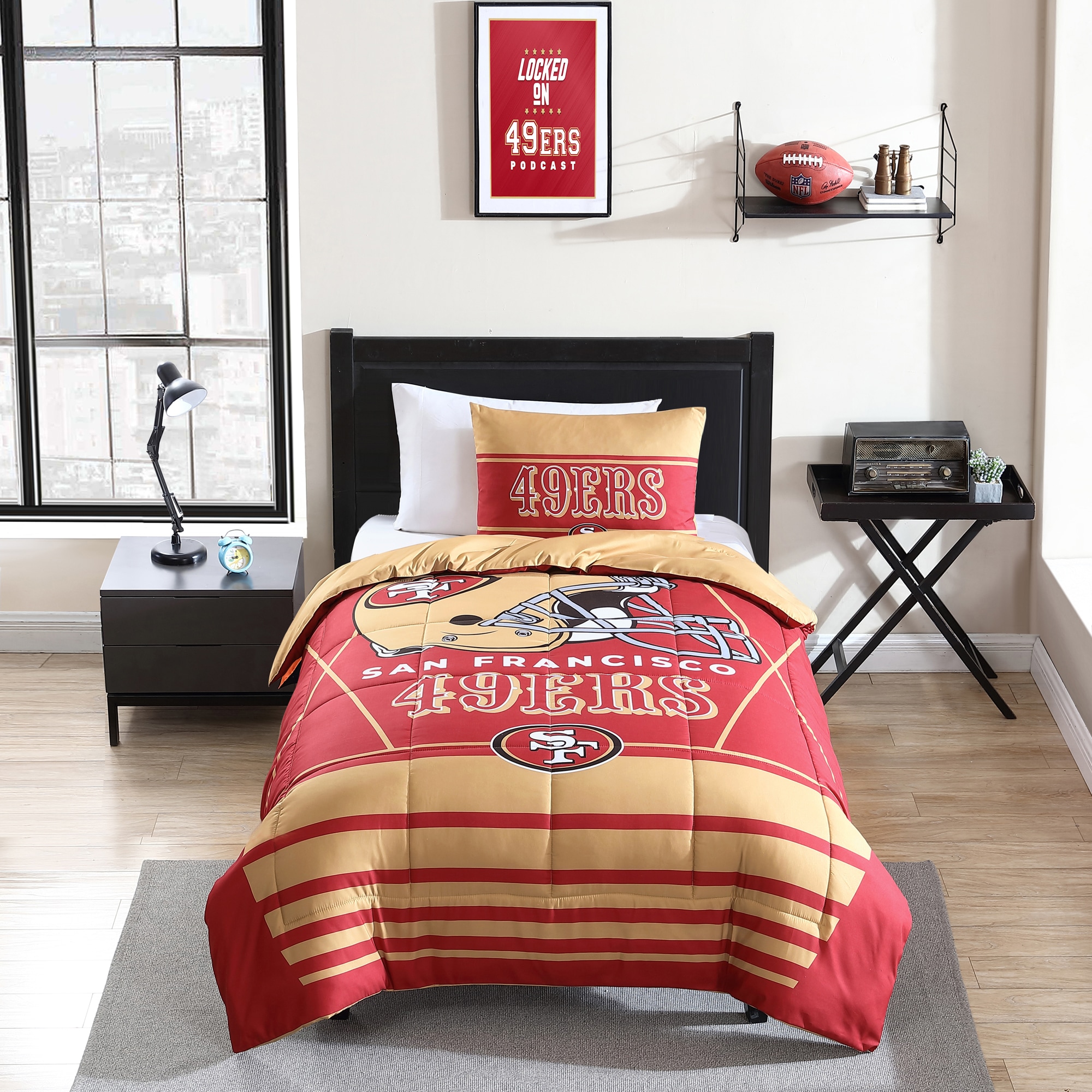 San Francisco 49ers Twin/Twin XL Status Bed in a Bag Set - Sports