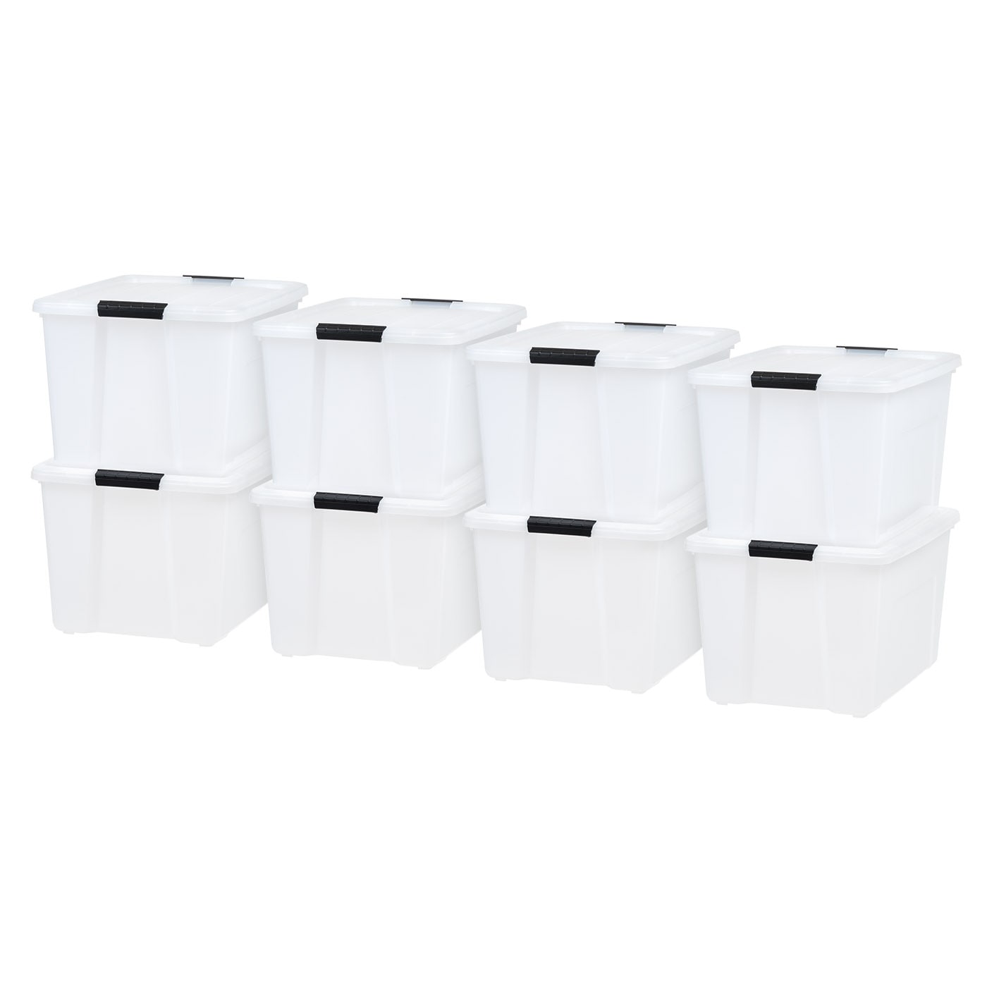 IRIS 5-Pack Stack and Pull Small 8-Gallons (32-Quart) Gray Tote with  Latching Lid