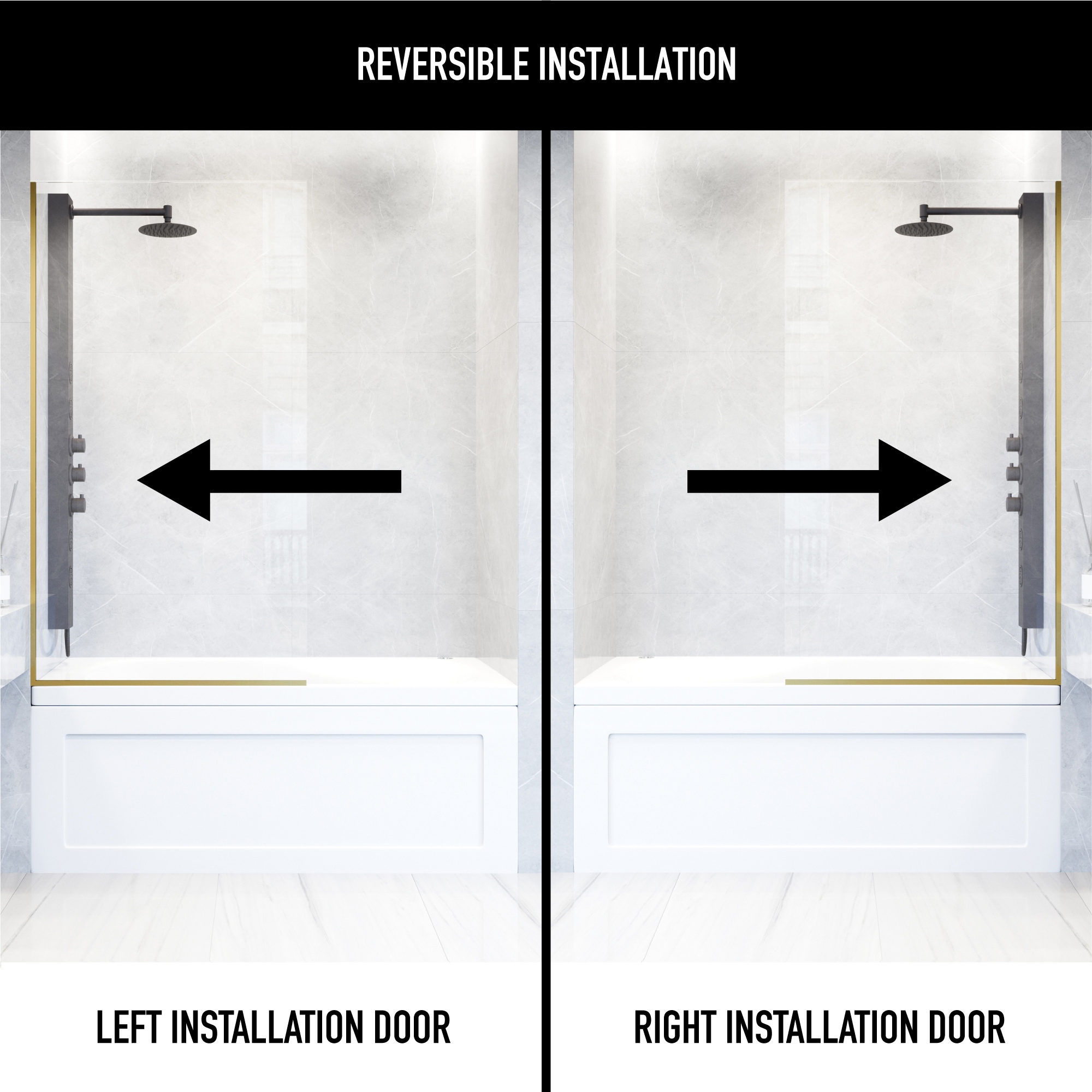 VIGO VG6075MGCL3462 Bathtub-Doors - View #3