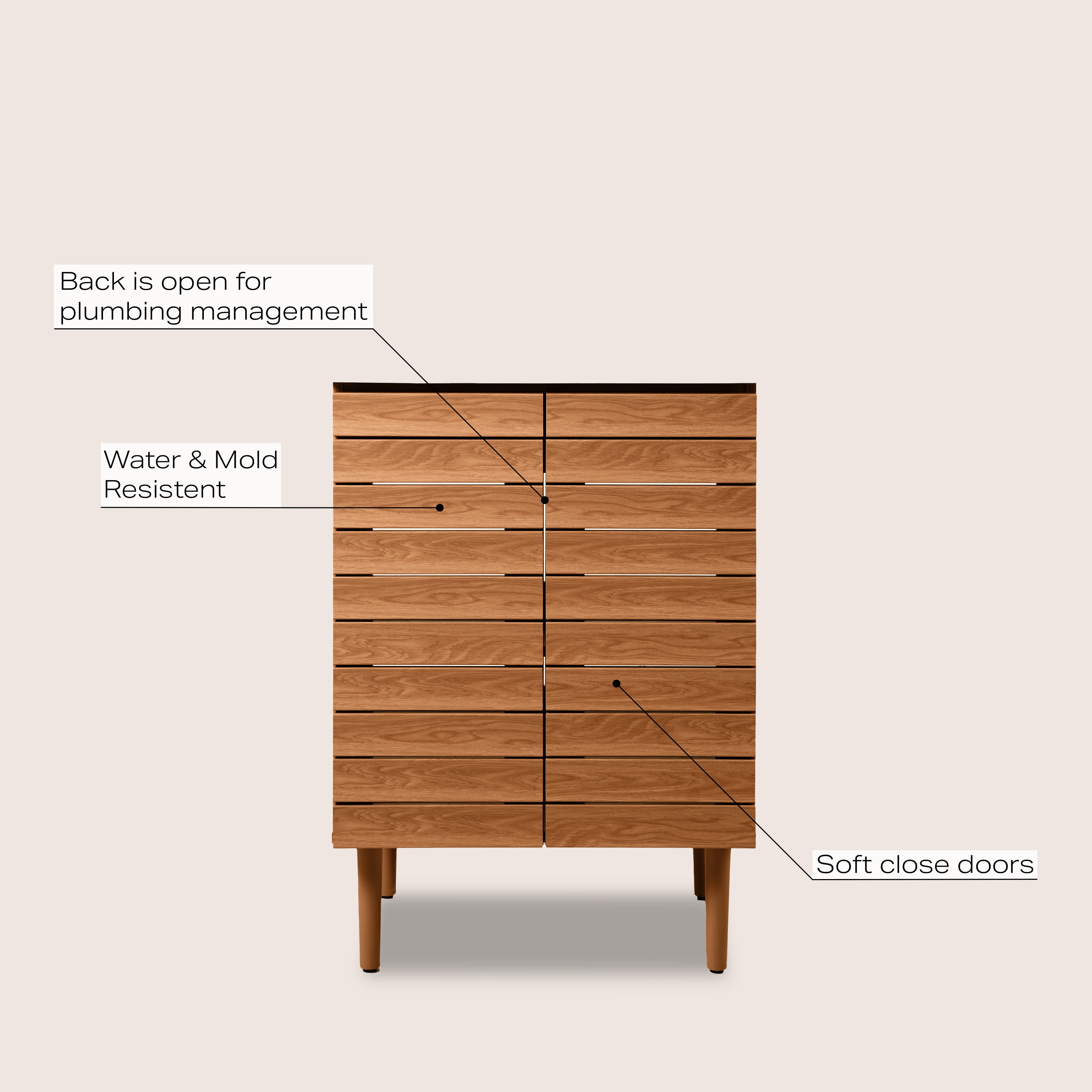 Aubert 24" Walnut Modern Farmhouse Bath Vanity Cabinet