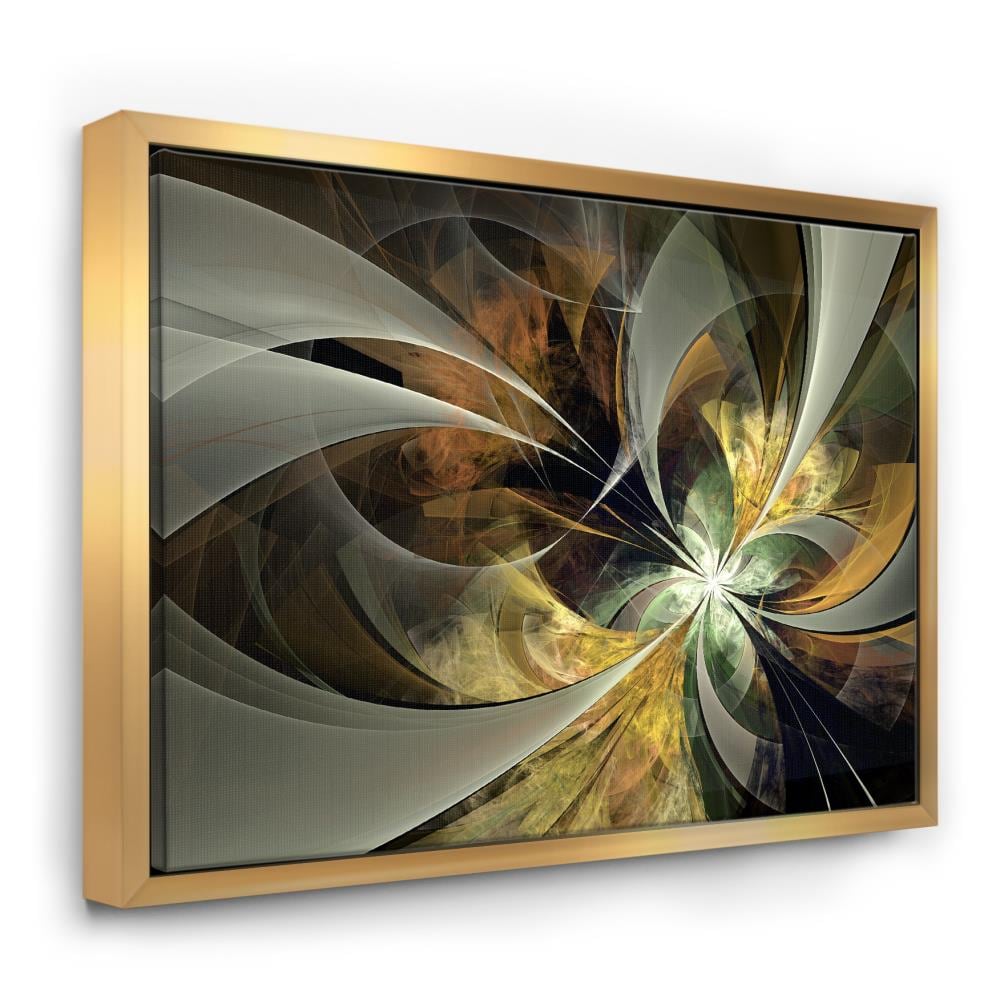 Designart Gold Wood Floater Frame 36-in H x 46-in W Modern Print on ...