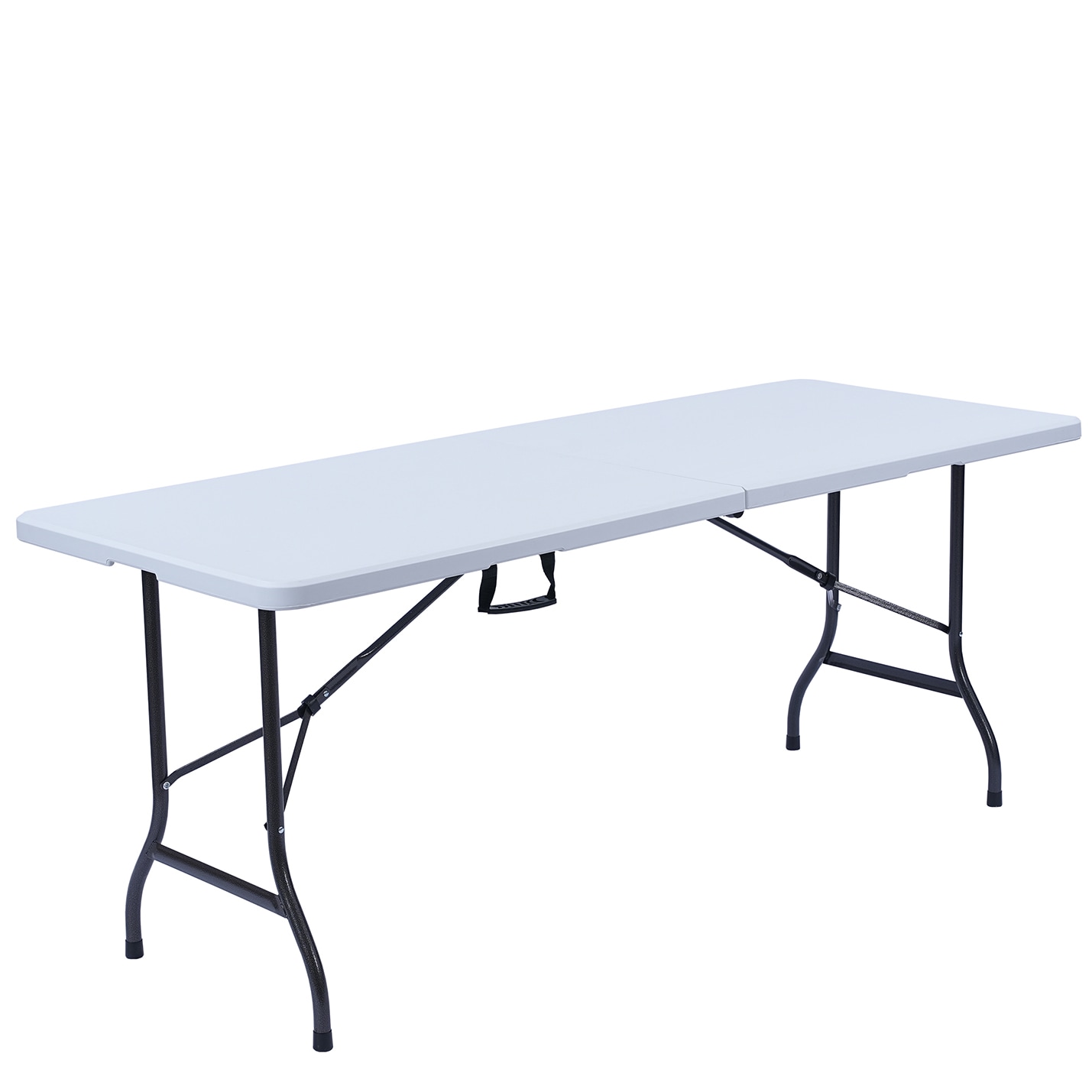 Kahomvis BU-QPW4-674 70.87-in White Plastic Rectangle Picnic Table