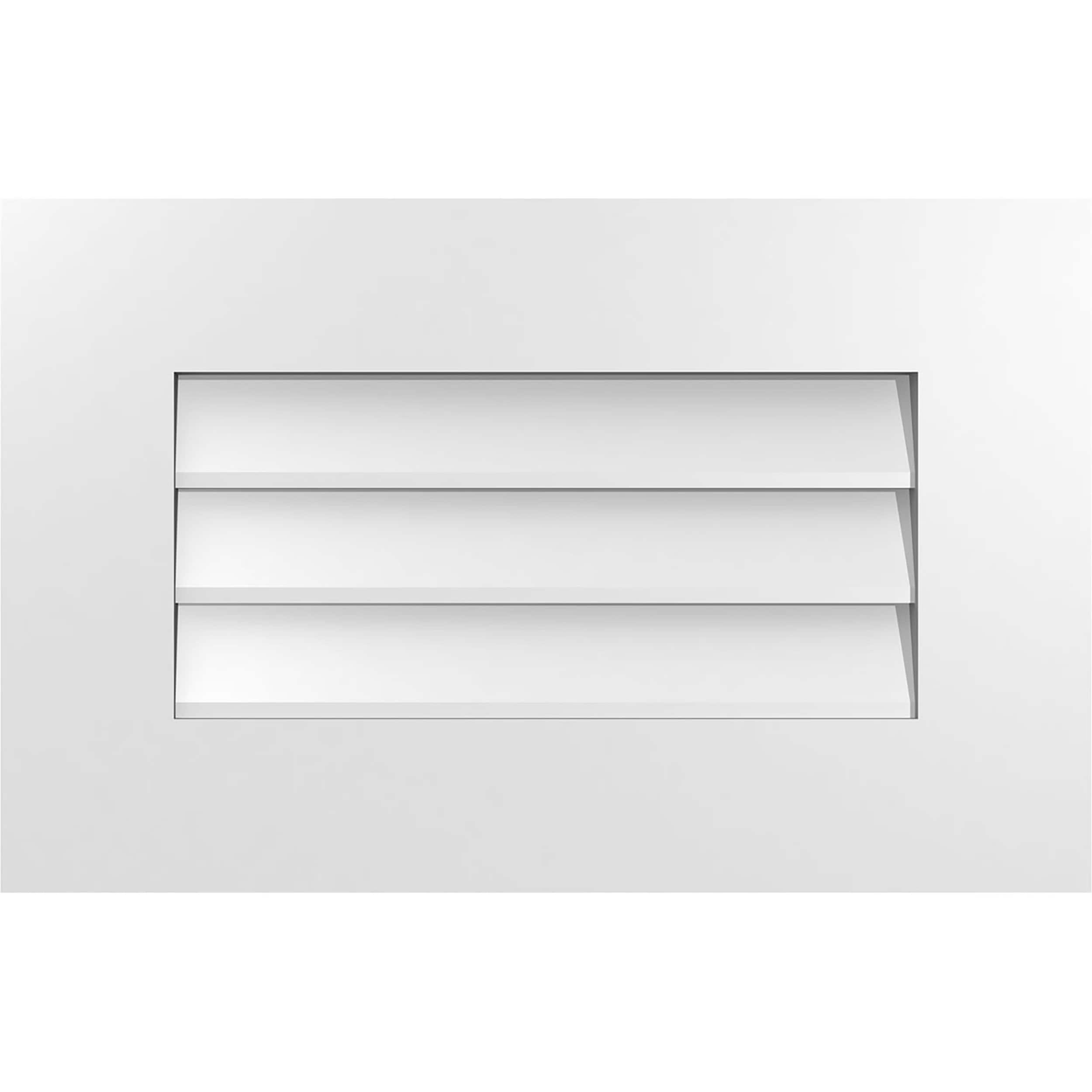 Ekena Millwork GVPVE22X1401SN 22-Inches x 14-Inches Off-white Rectangle PVC Gable Louver Vent