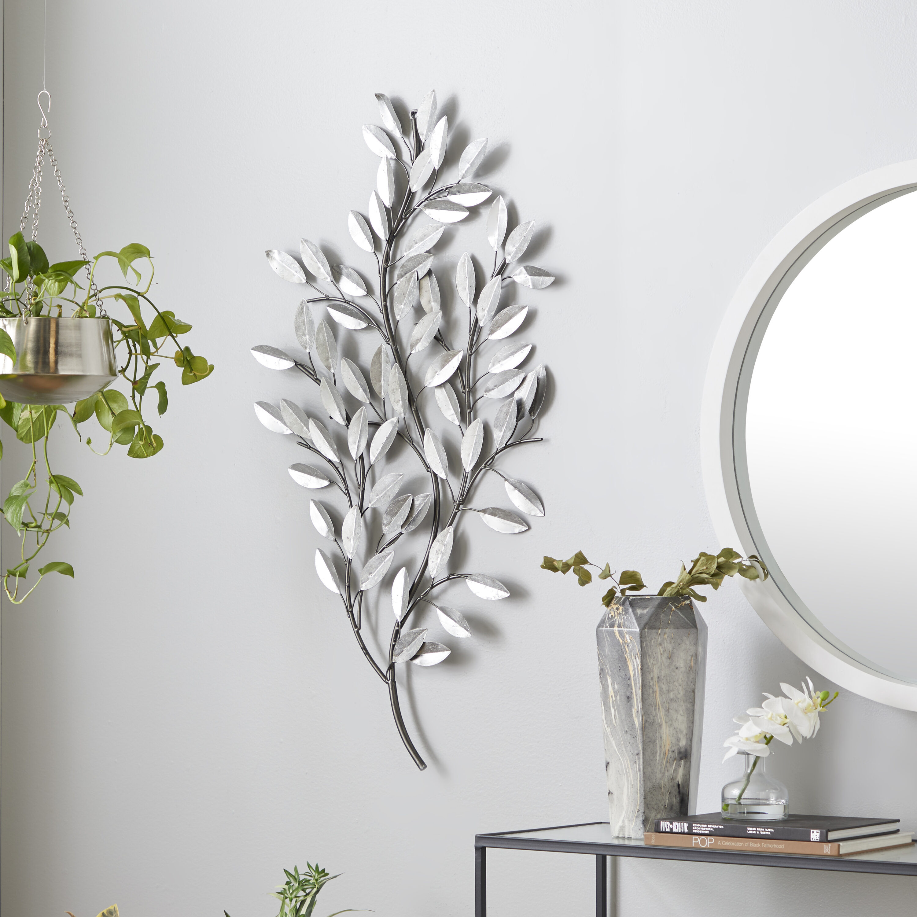 Grayson Lane 56848 25-Inches W x 44-Inches H Metal Leaves Floral Wall sculpture