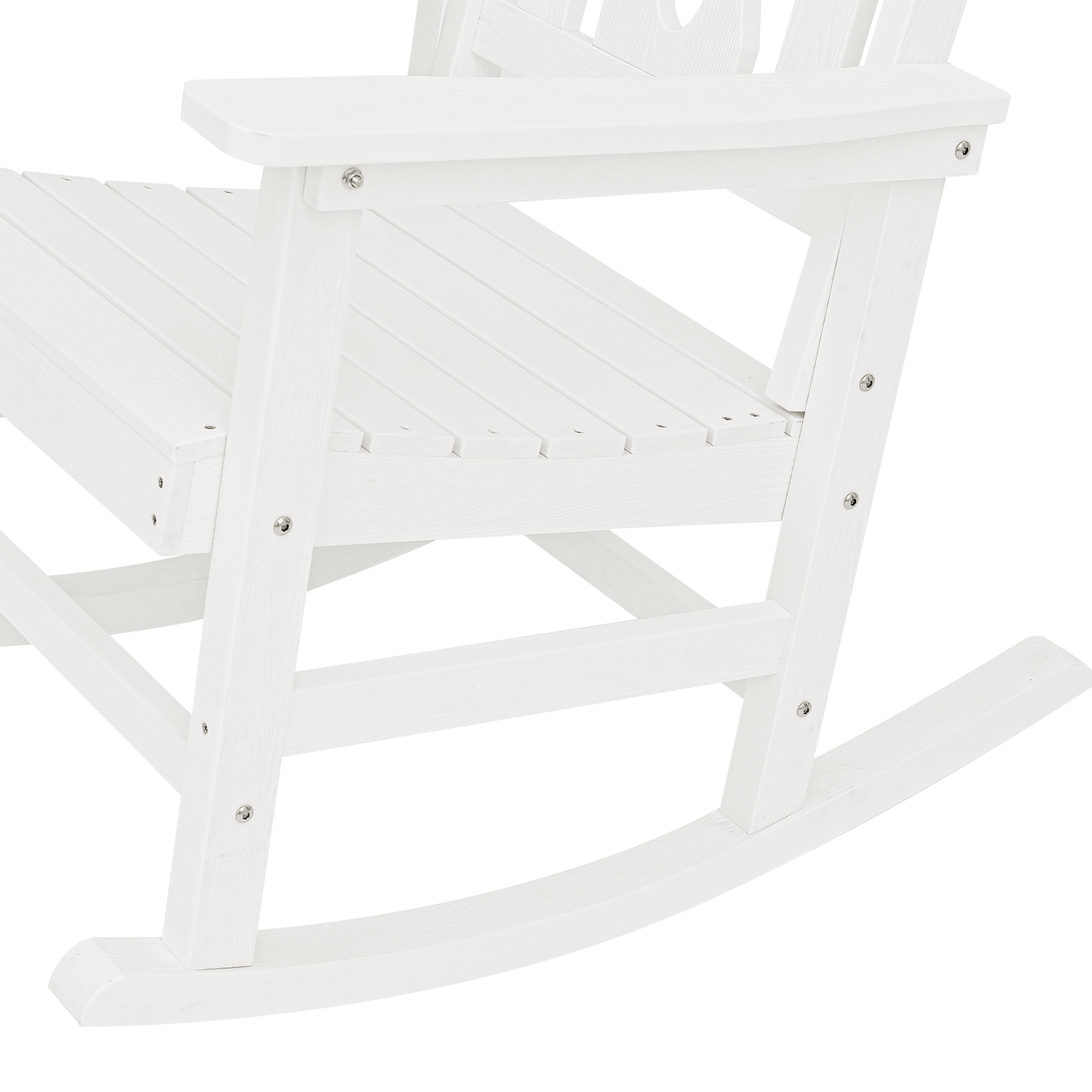 LUE BONA 2 White Hdpe Frame Rocking Chair With Solid Seat In The Patio   65936612 