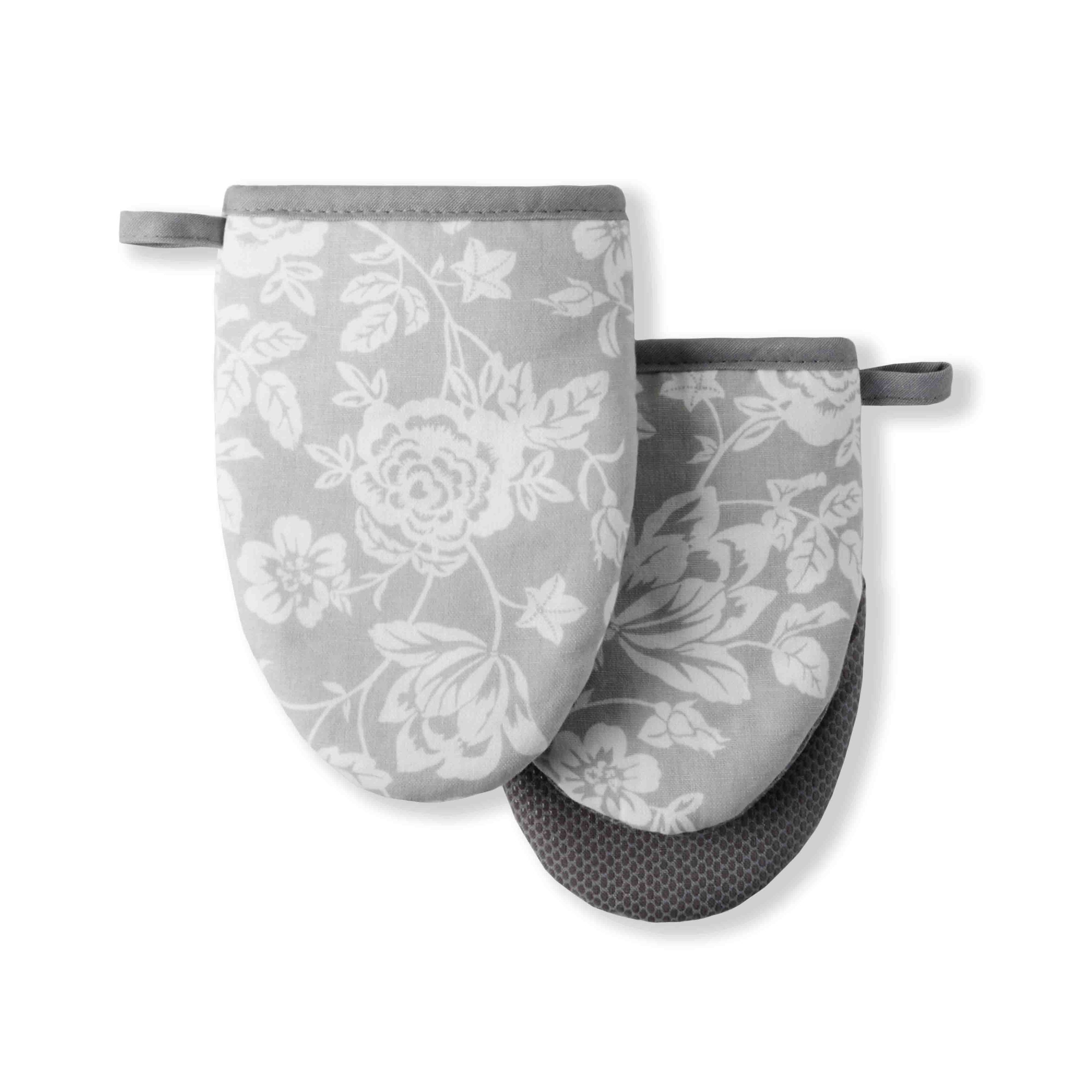 Town & Country Living M2012415TDMSA2 18GY 2 -Pack Cotton Floral Oven mitt set