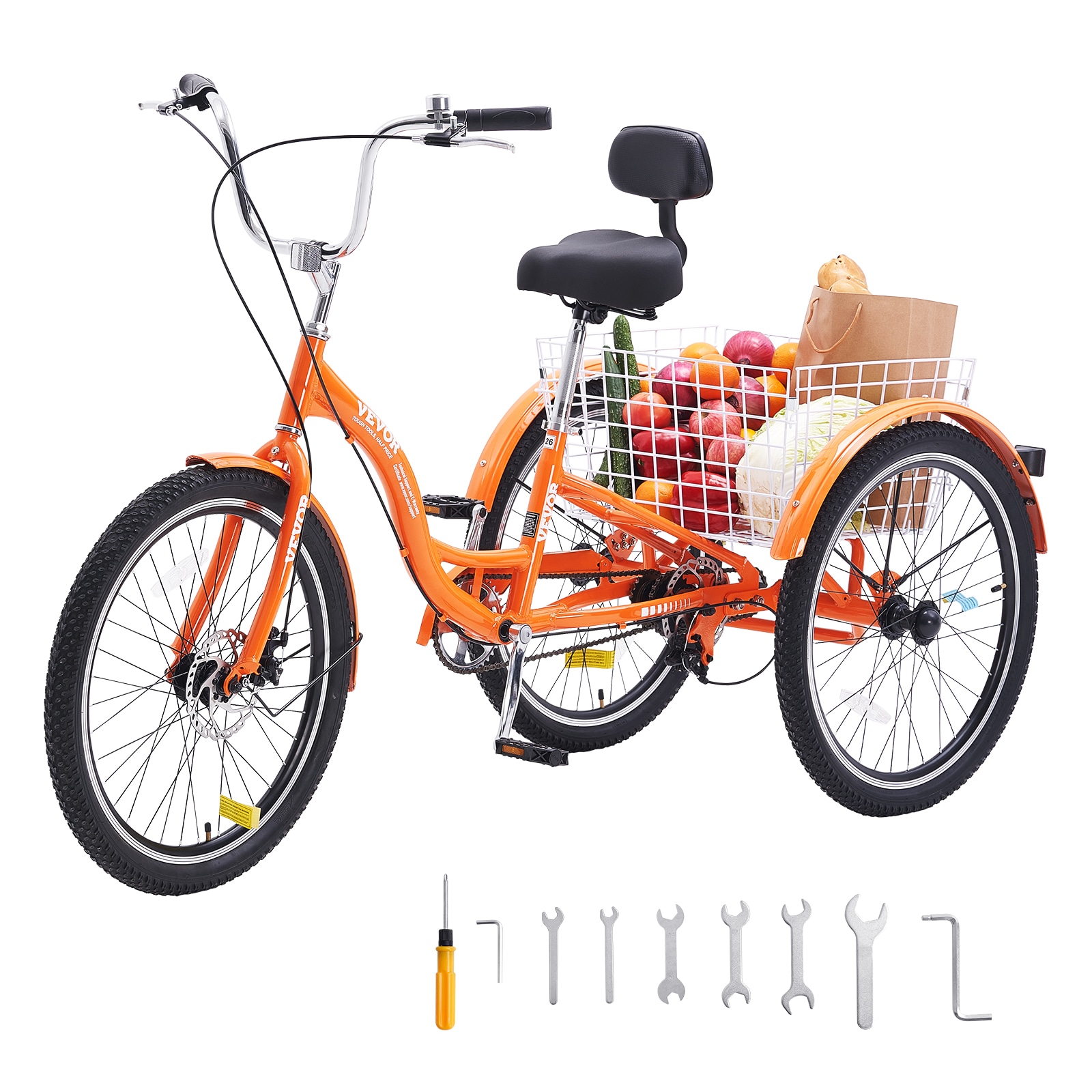 VEVOR FZDKRLSLCLHJ7E9FBV0 26-in Adult unisex Tricycle