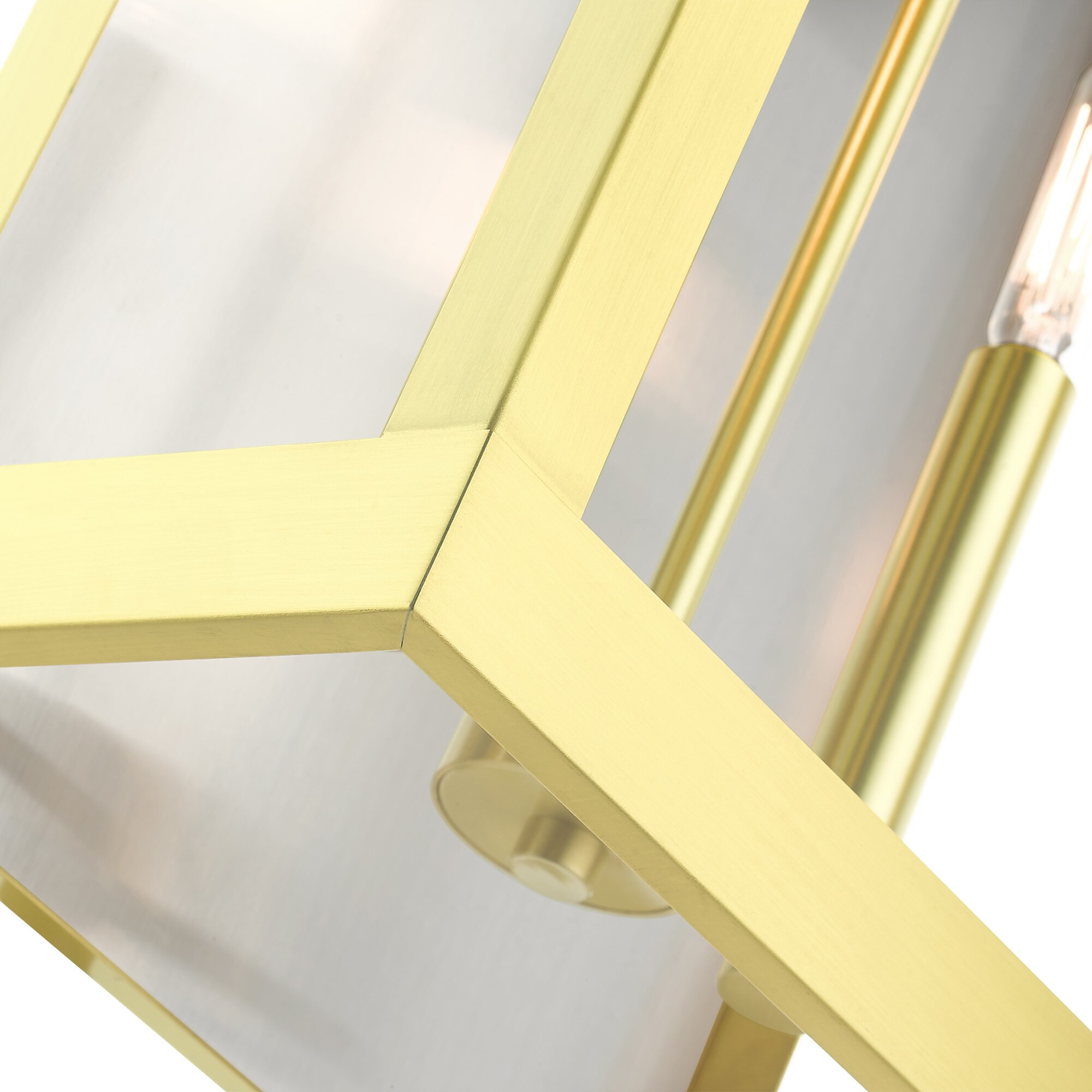 Satin Brass 2-Light Dimmable Outdoor Wall Lantern