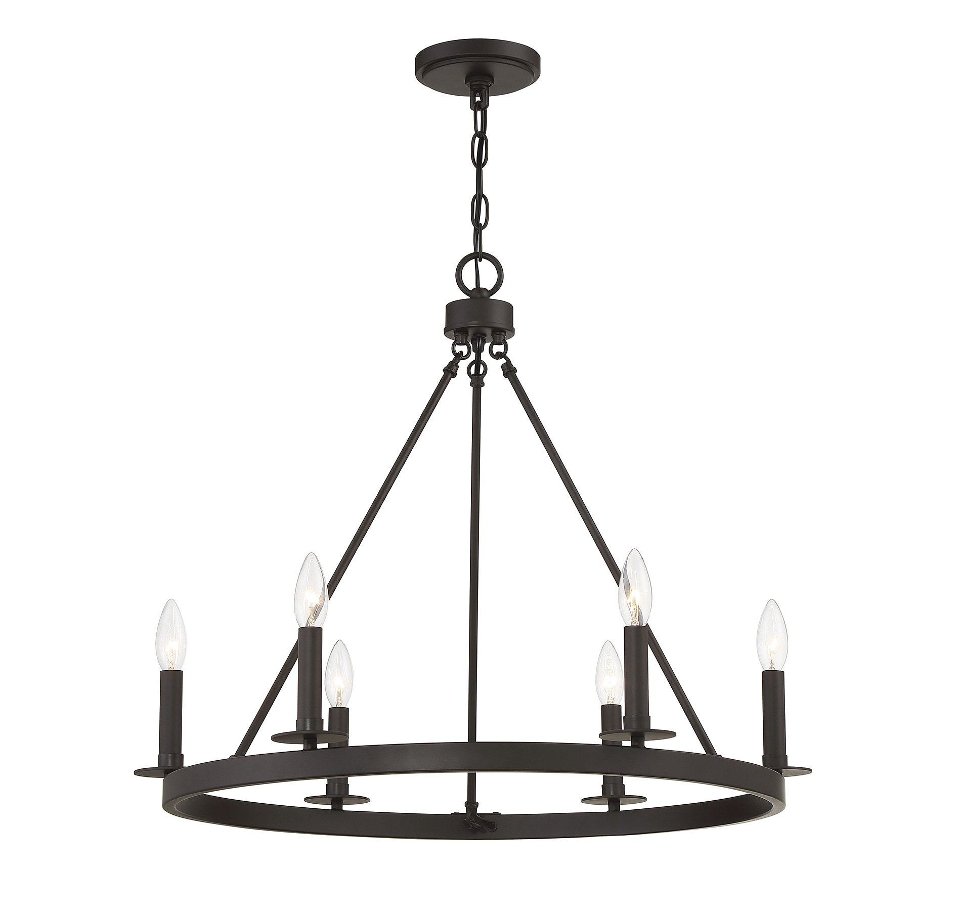 Meridian Lite Trends M10093ORB Meridian 6 -Light Brushed Bronze Transitional For Use in Bedrooms, Dining Rooms, Foyers, Kitchens, Living Rooms Chandelier