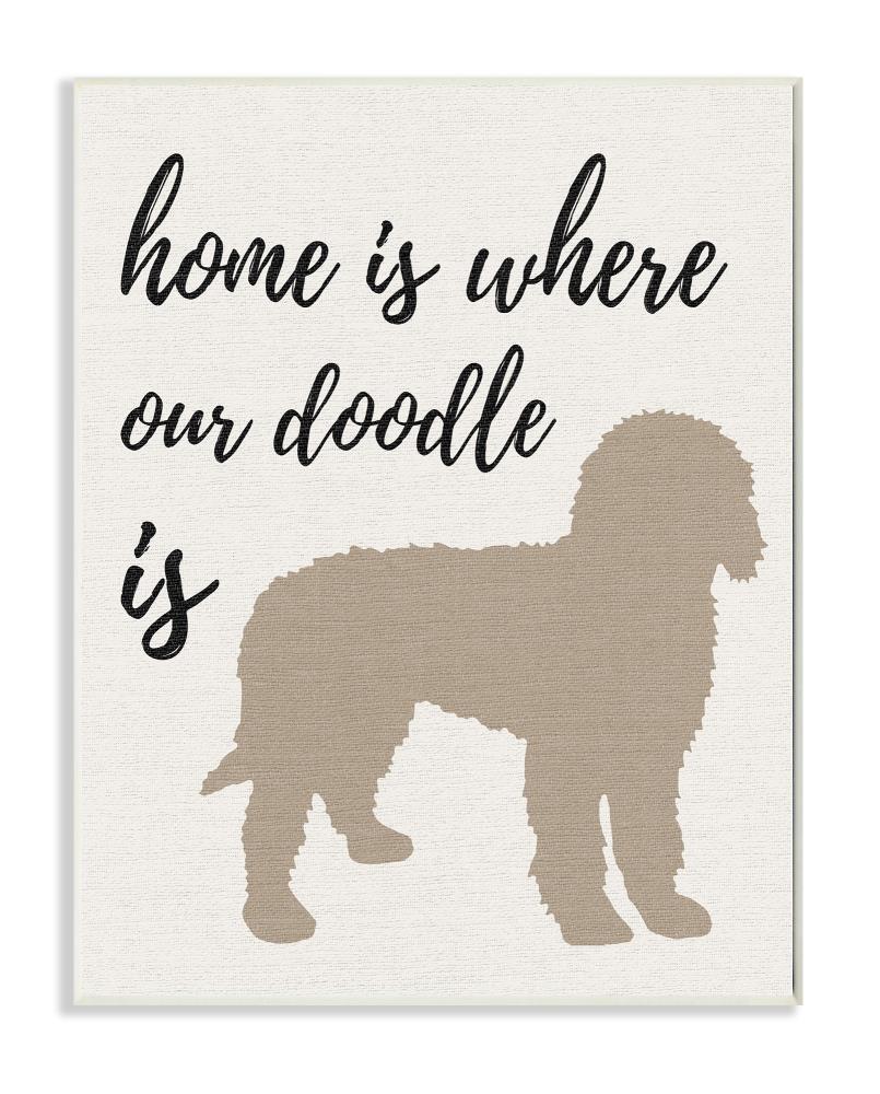 Stupell Industries PWP-155-WD-10X15 Home is Where Our Golden Doodle Is Daphne Polselli Frameless 15-in H x 10-in W Animals Print