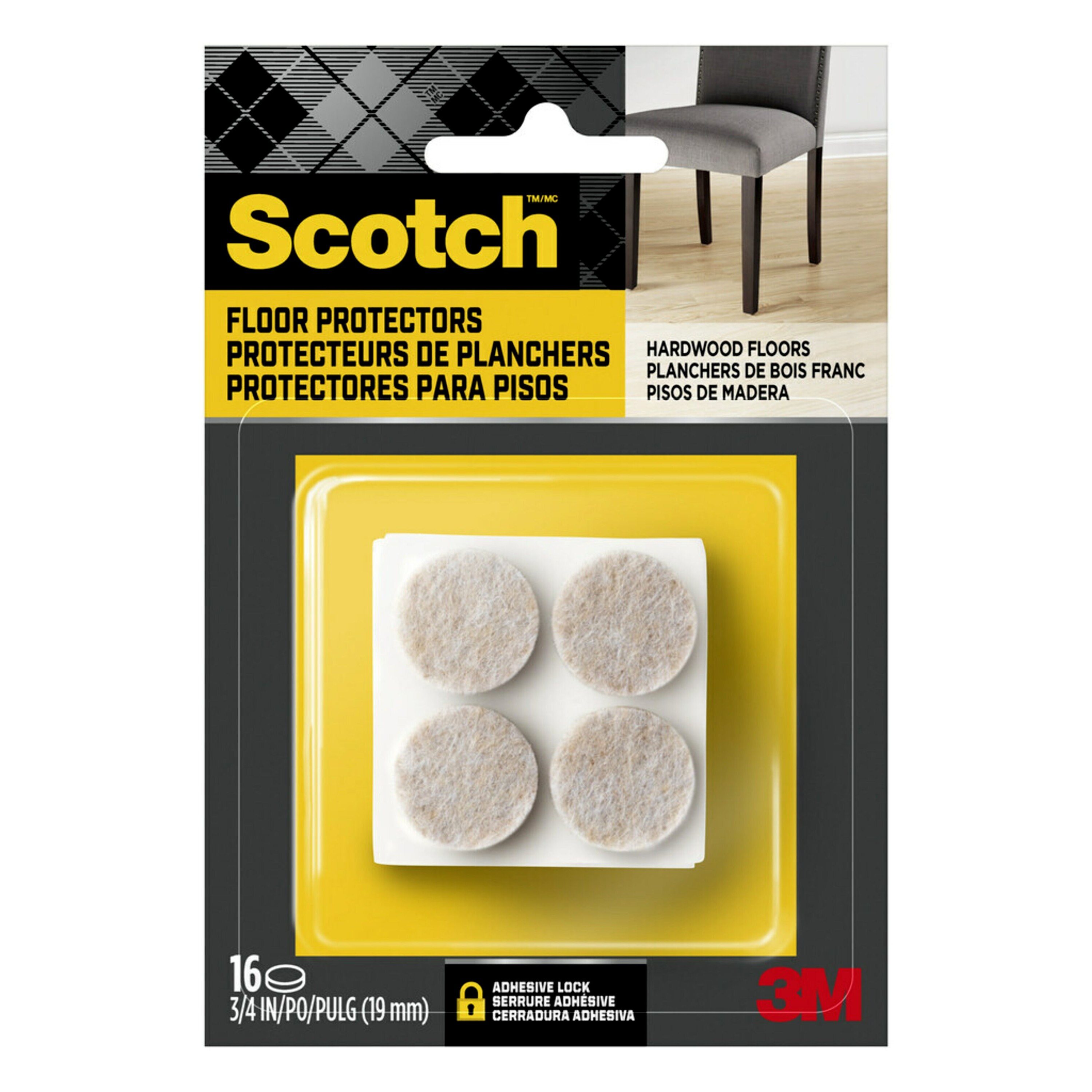 Scotch 4-Pack 1-1/4-in Brown Round Felt Pad Cups in the Felt Pads  department at