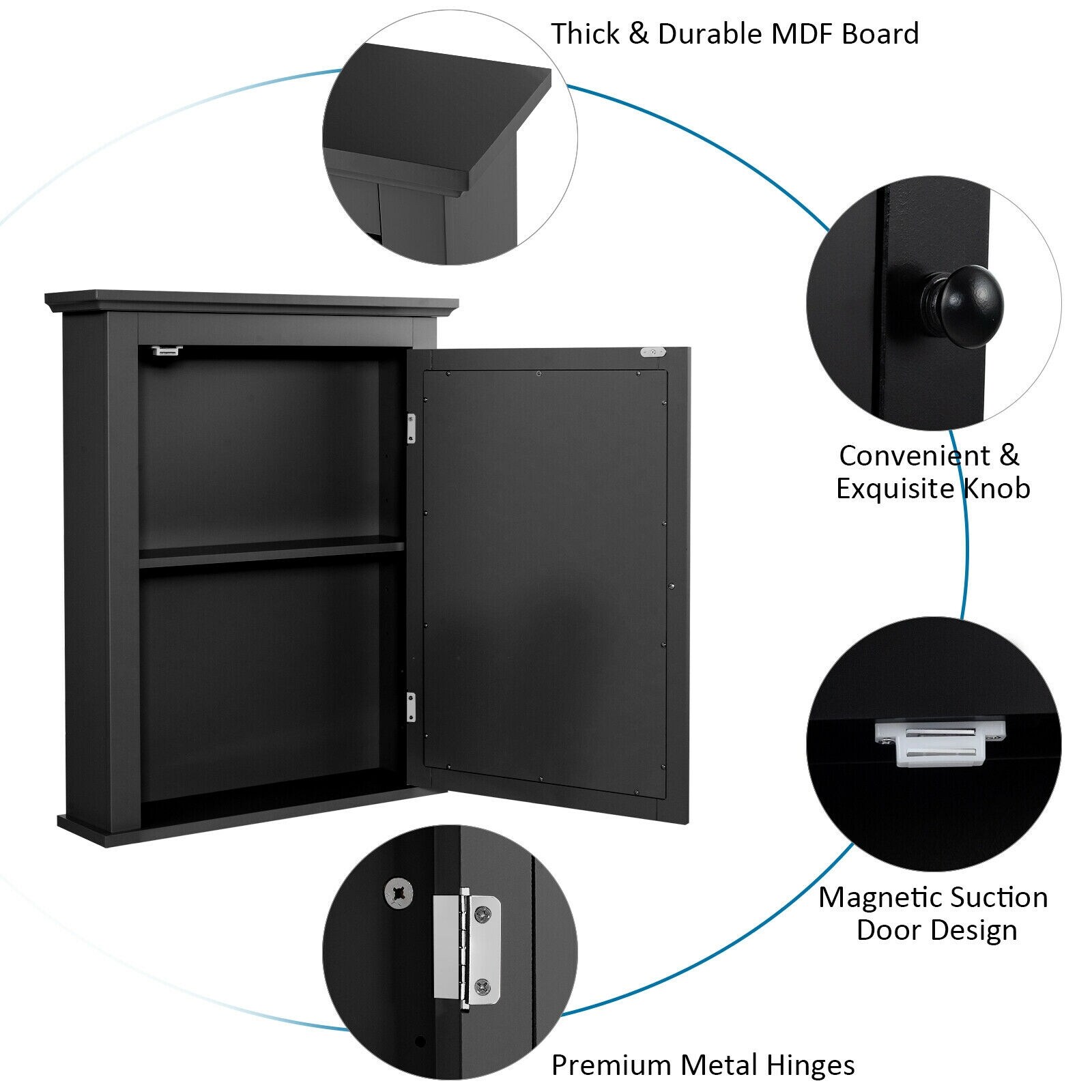 WELLFOR OUG59321BK Bathroom-Medicine-Cabinets - View #8
