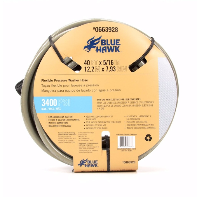 Blue Hawk 5/16in x 40ft Pressure Washer Hose in the Pressure Washer Hoses department at