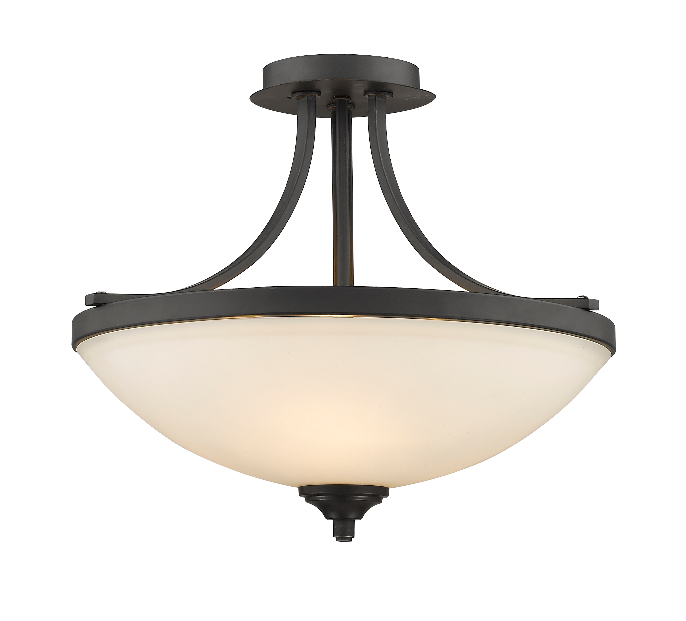 Z-Lite 435SF-BRZ Bordeaux 1 -Light 17.125-in Matte Bronze Semi Flush Mount Light